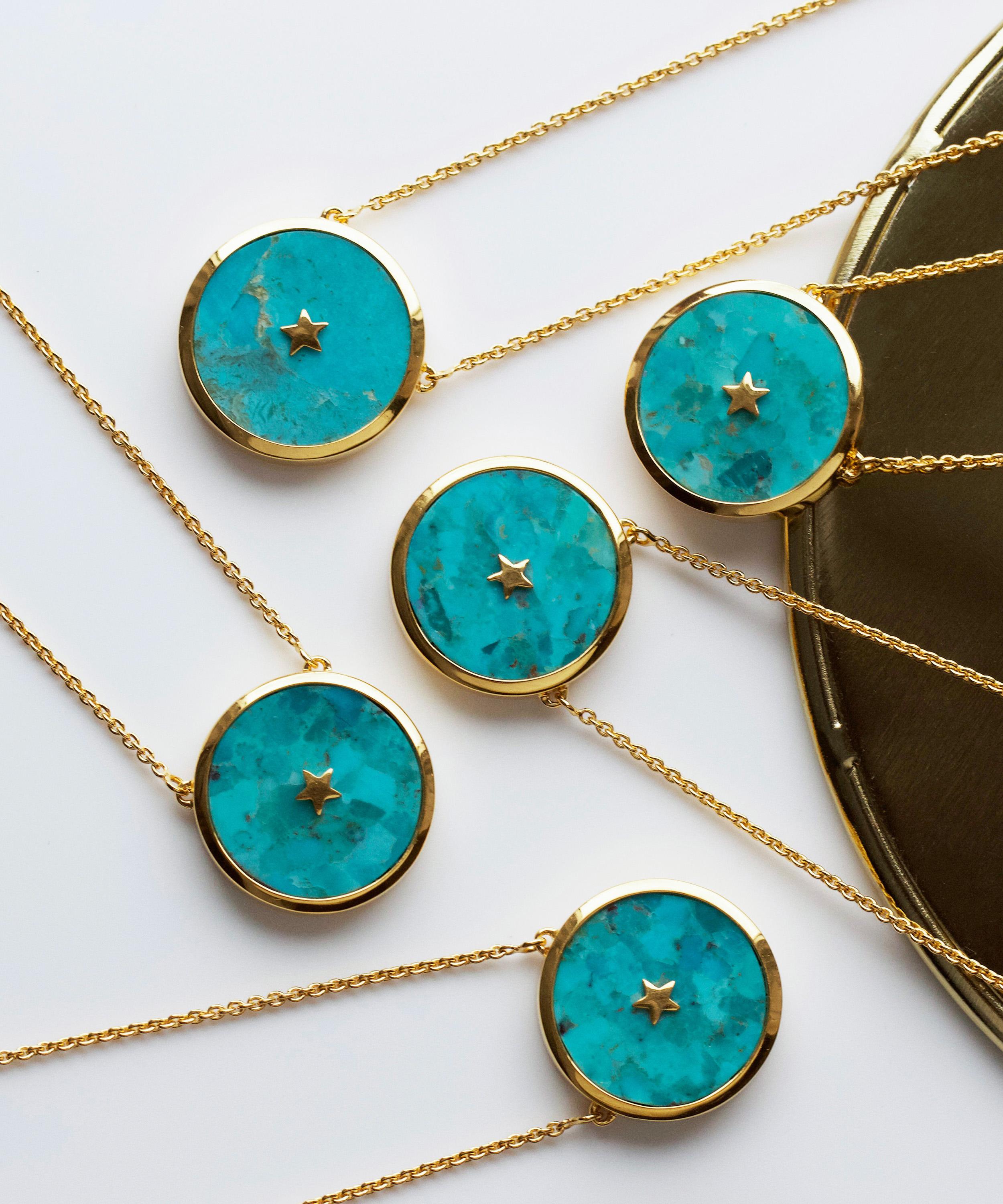 Carrie Elizabeth - 14ct Gold Night Sky Turquoise Necklace image number 2