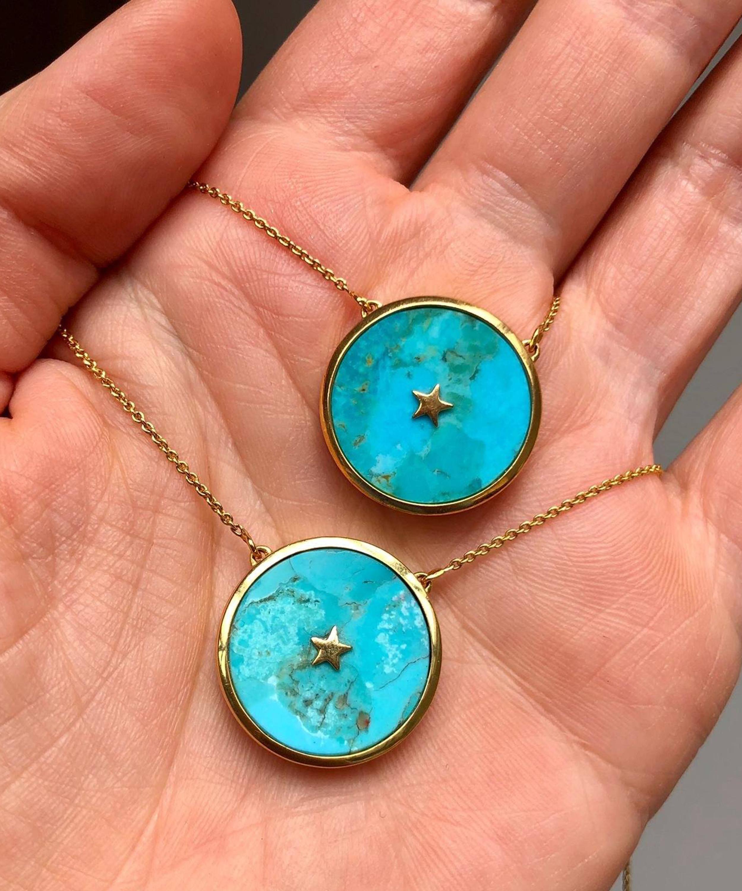 Carrie Elizabeth - 14ct Gold Night Sky Turquoise Necklace image number 3