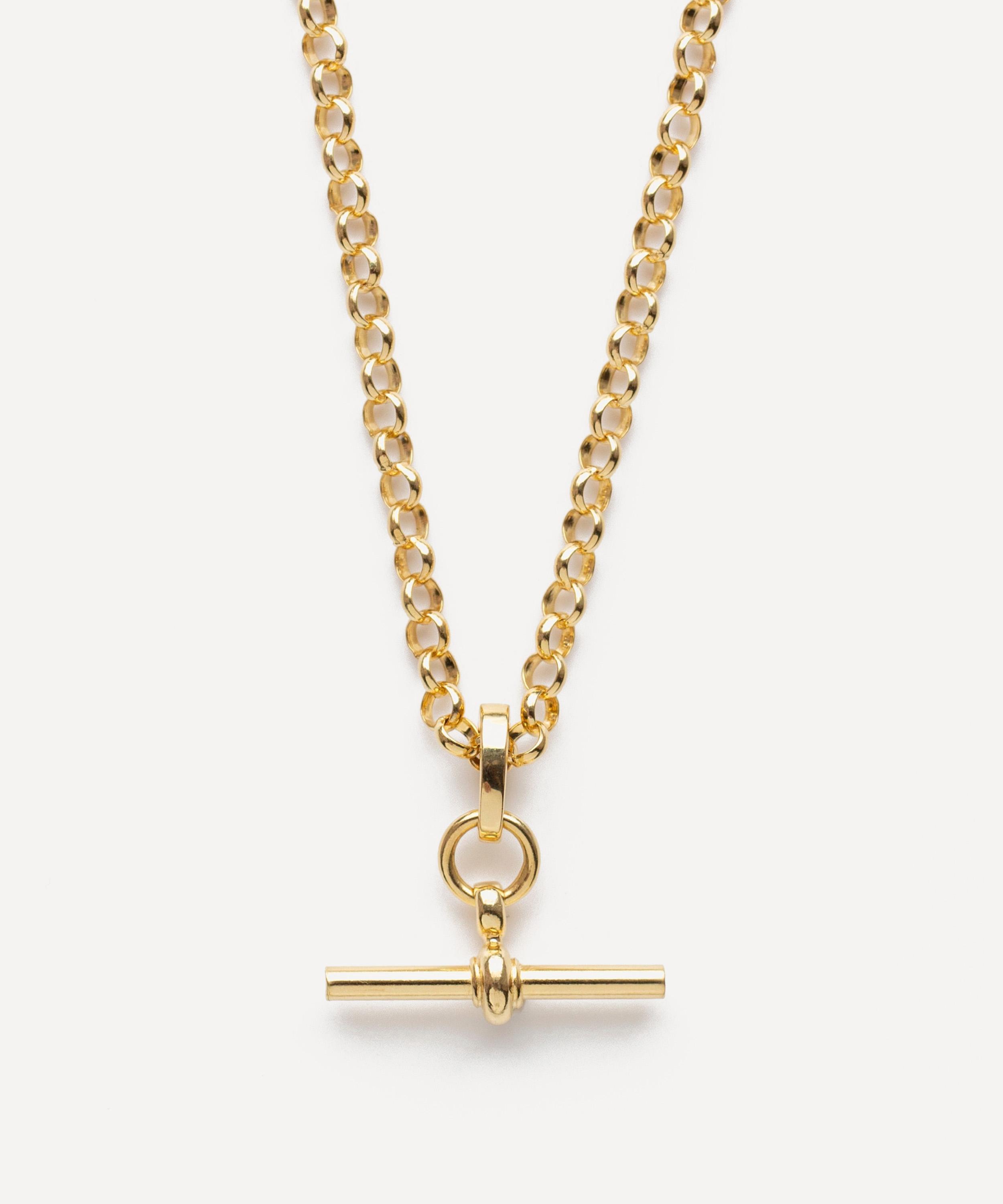 Carrie Elizabeth - Gold Plated T Bar Chain Necklace image number 0