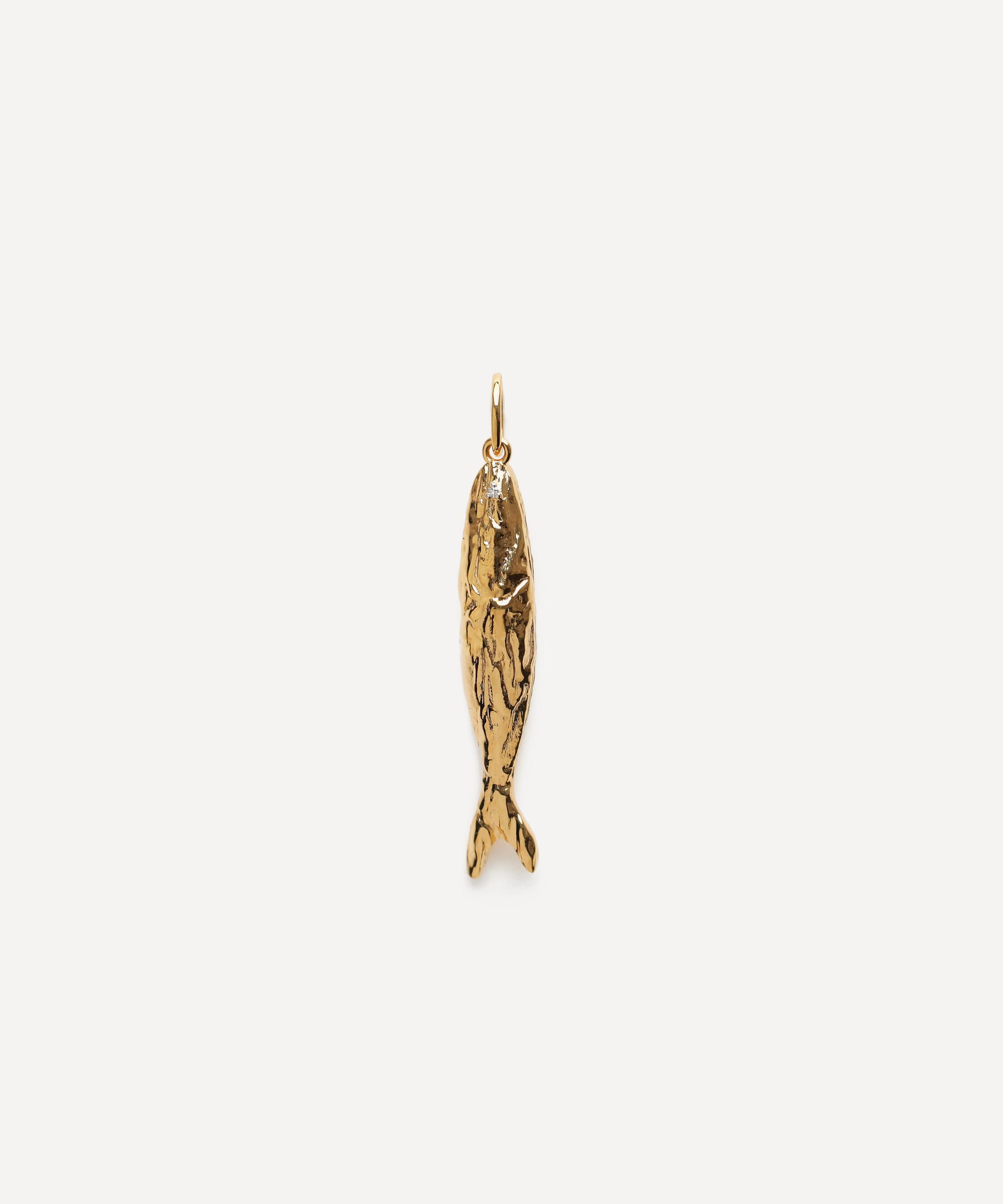 Carrie Elizabeth - Gold Plated Molten Diamond Fish Pendant image number 0