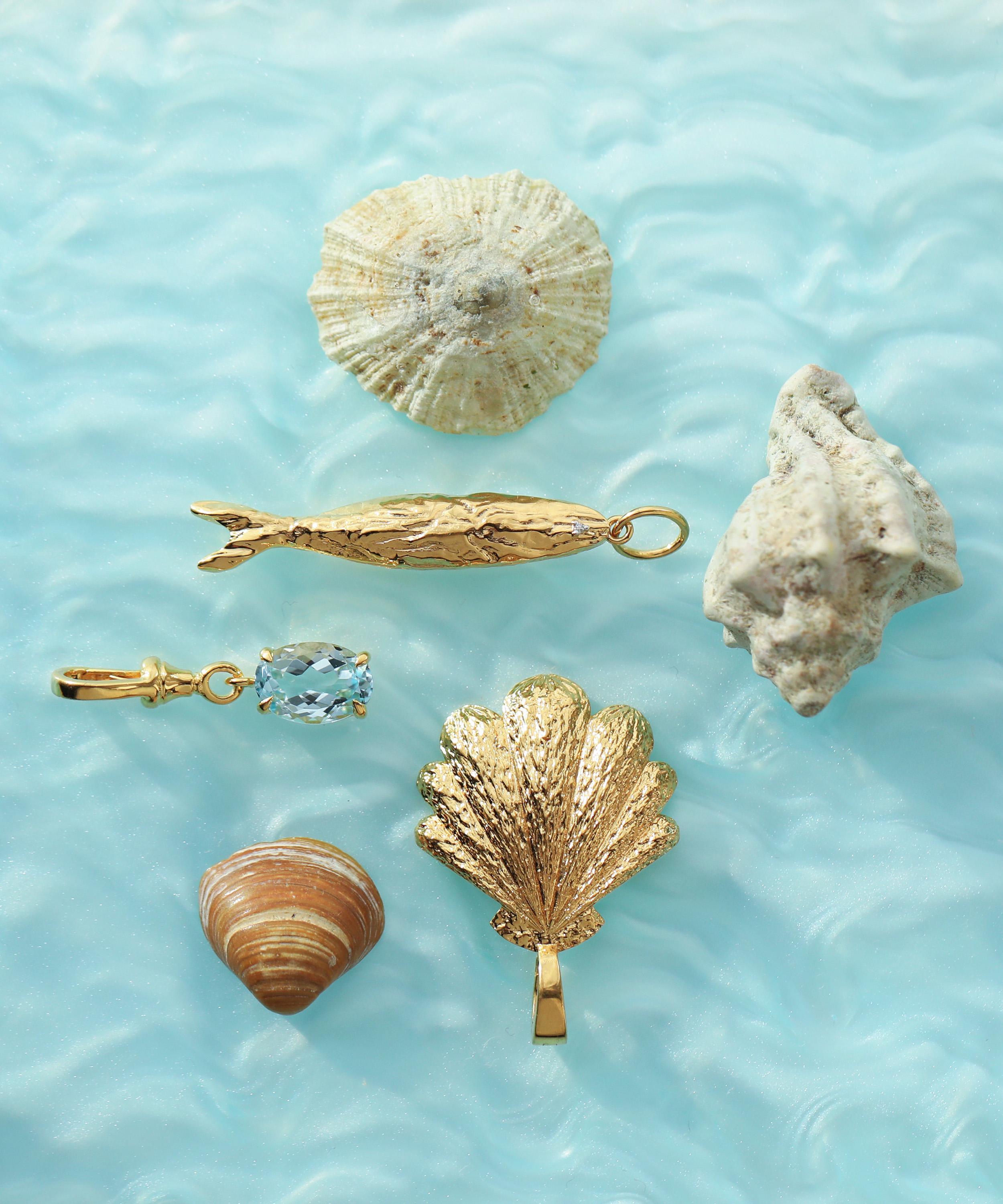 Carrie Elizabeth - Gold Plated Molten Diamond Fish Pendant image number 3