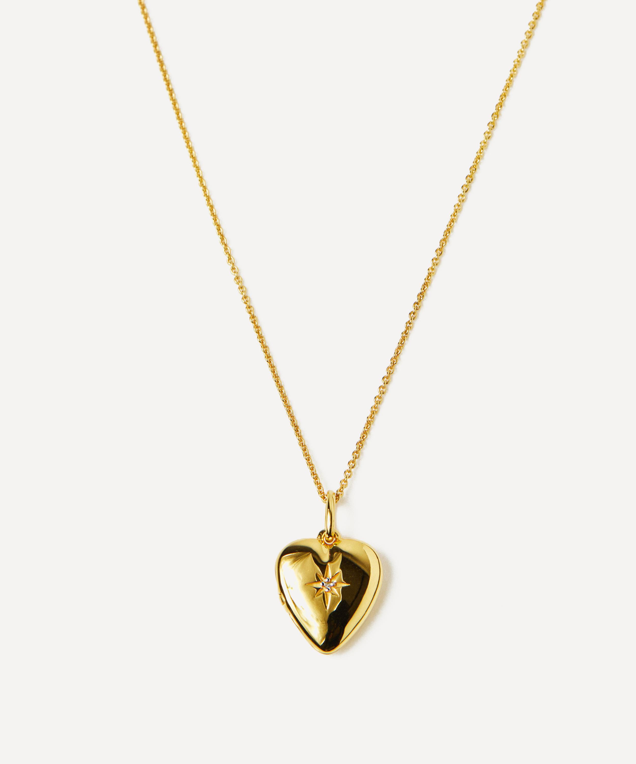 Carrie Elizabeth - 14ct Gold Diamond Star Set Heart Locket image number 0