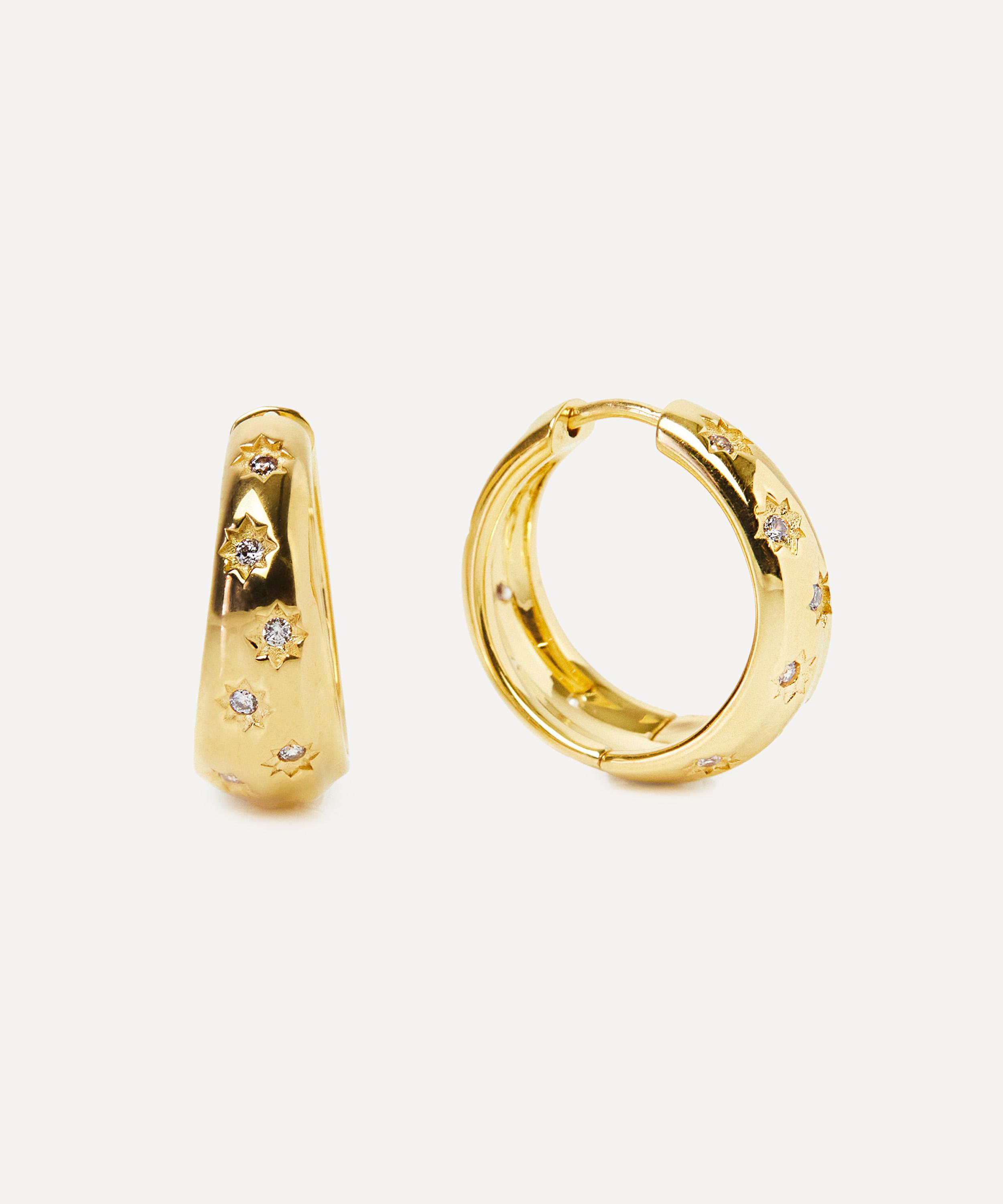 Carrie Elizabeth - Gold plated Organic Star Set Hoop image number 0