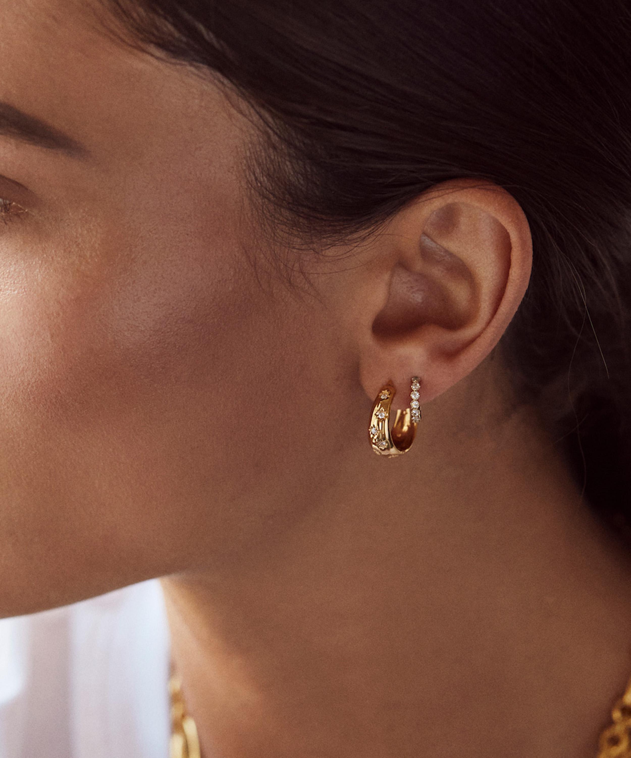 Carrie Elizabeth - Gold plated Organic Star Set Hoop image number 1