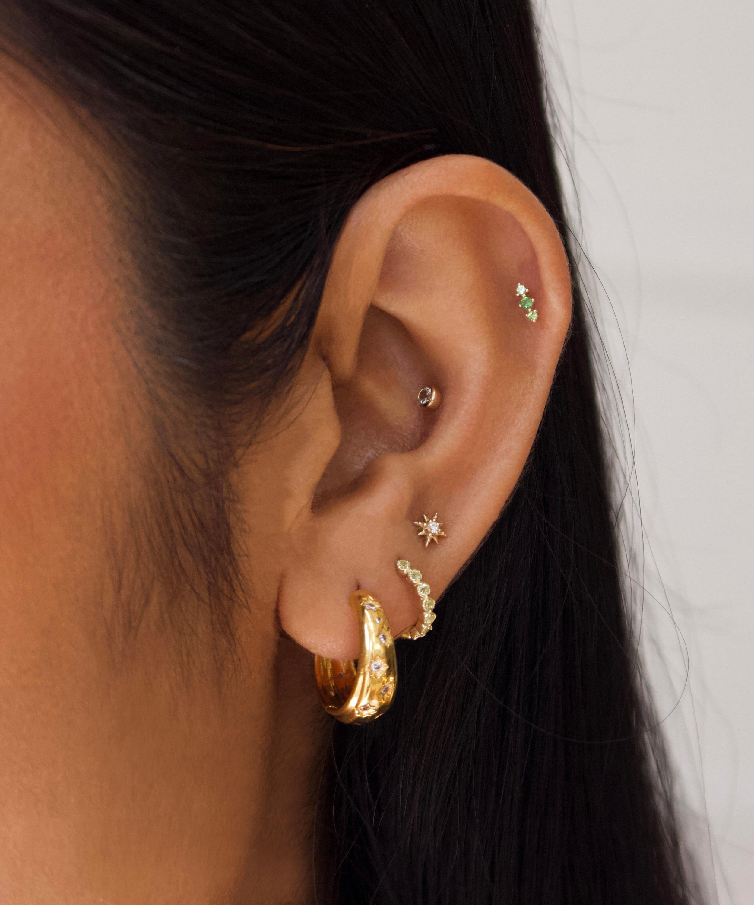 Carrie Elizabeth - Gold plated Organic Star Set Hoop image number 4