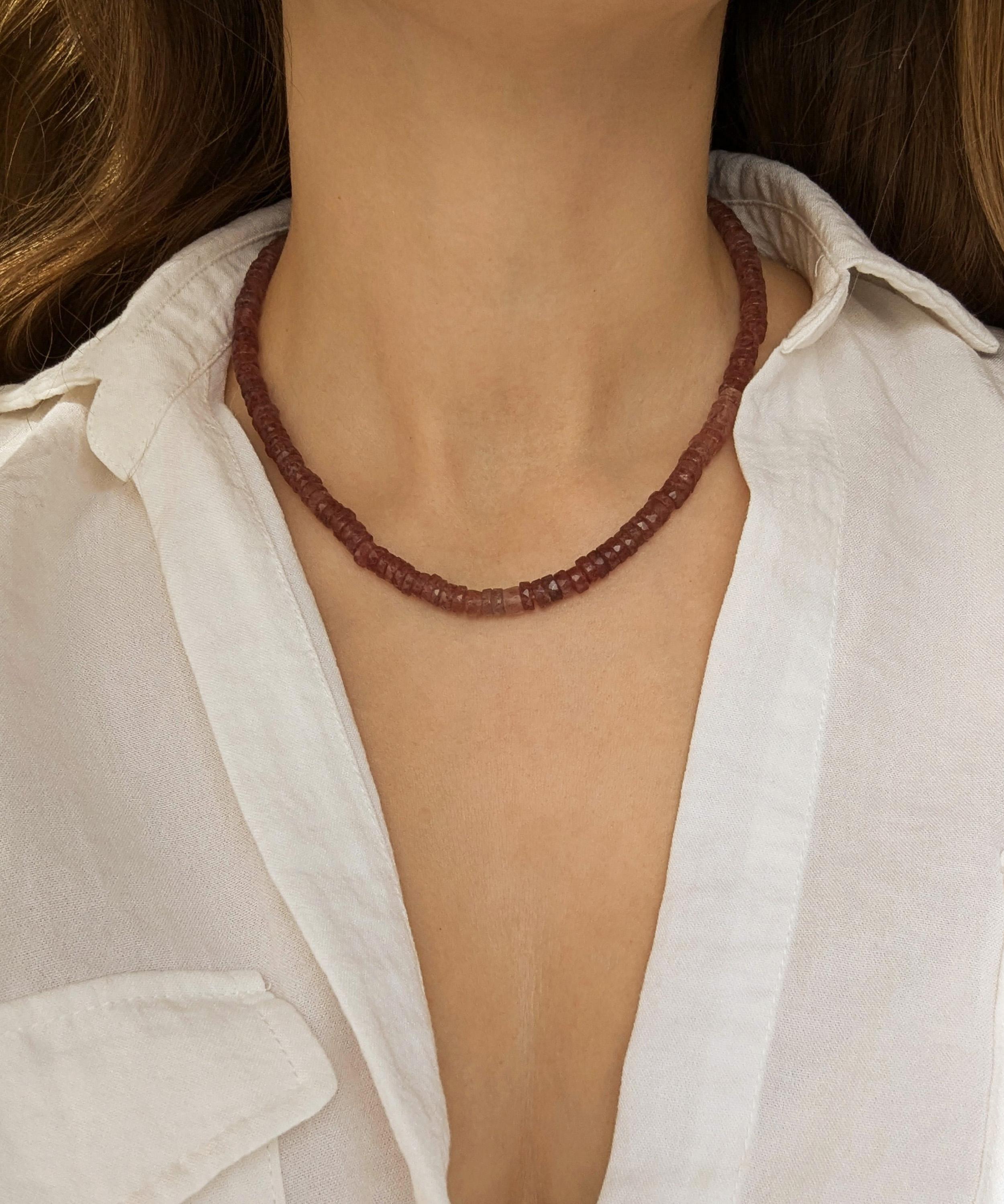Carrie Elizabeth - Gold plated Chocolate Quartz Necklace image number 1