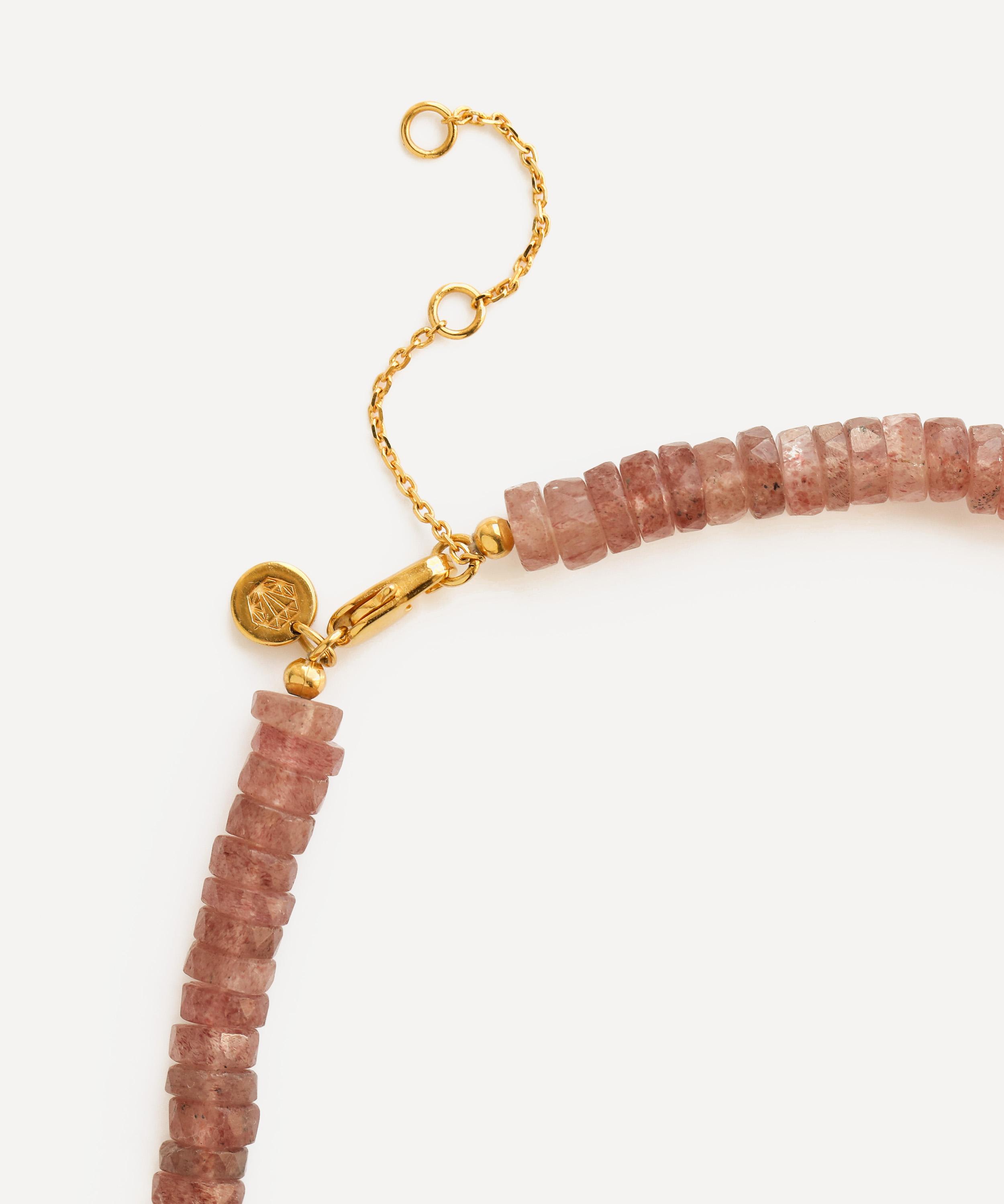 Carrie Elizabeth - Gold plated Chocolate Quartz Necklace image number 5