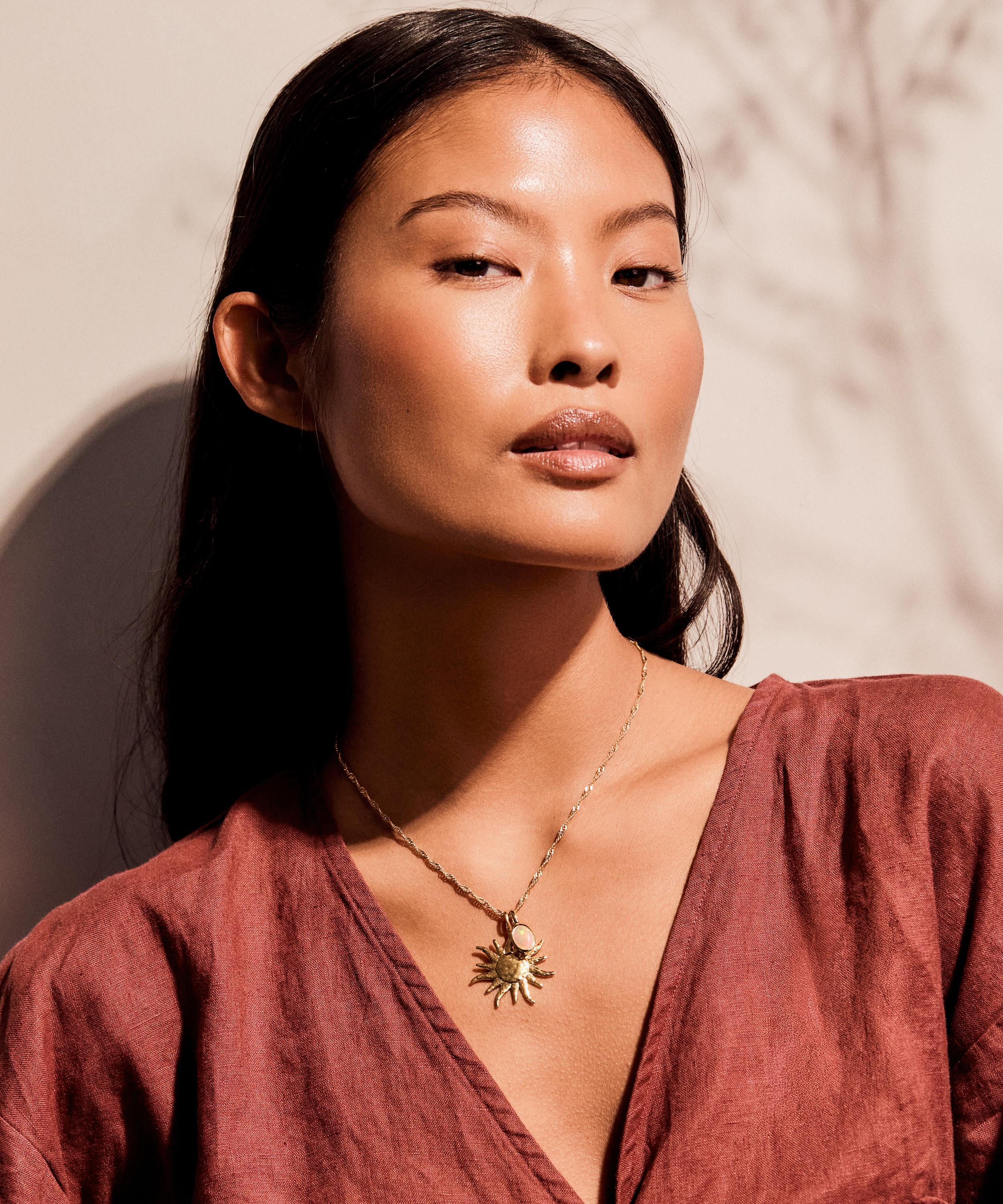 Carrie Elizabeth - 14ct Gold Plated Brass You Feel Like Sunshine Pendant image number 1