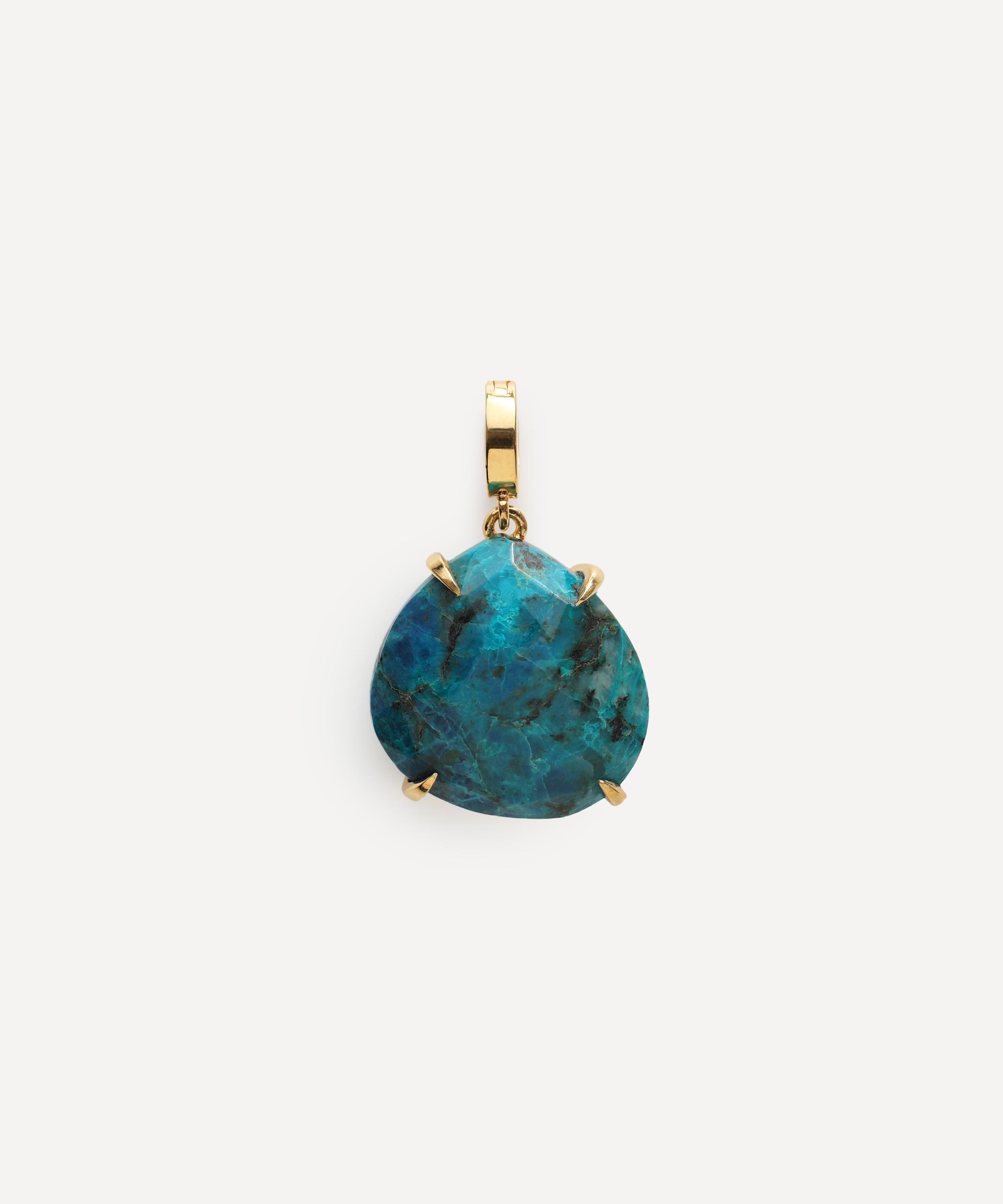 Carrie Elizabeth - 14ct Gold Plated Brass Azurite Ocean Pendant image number 0