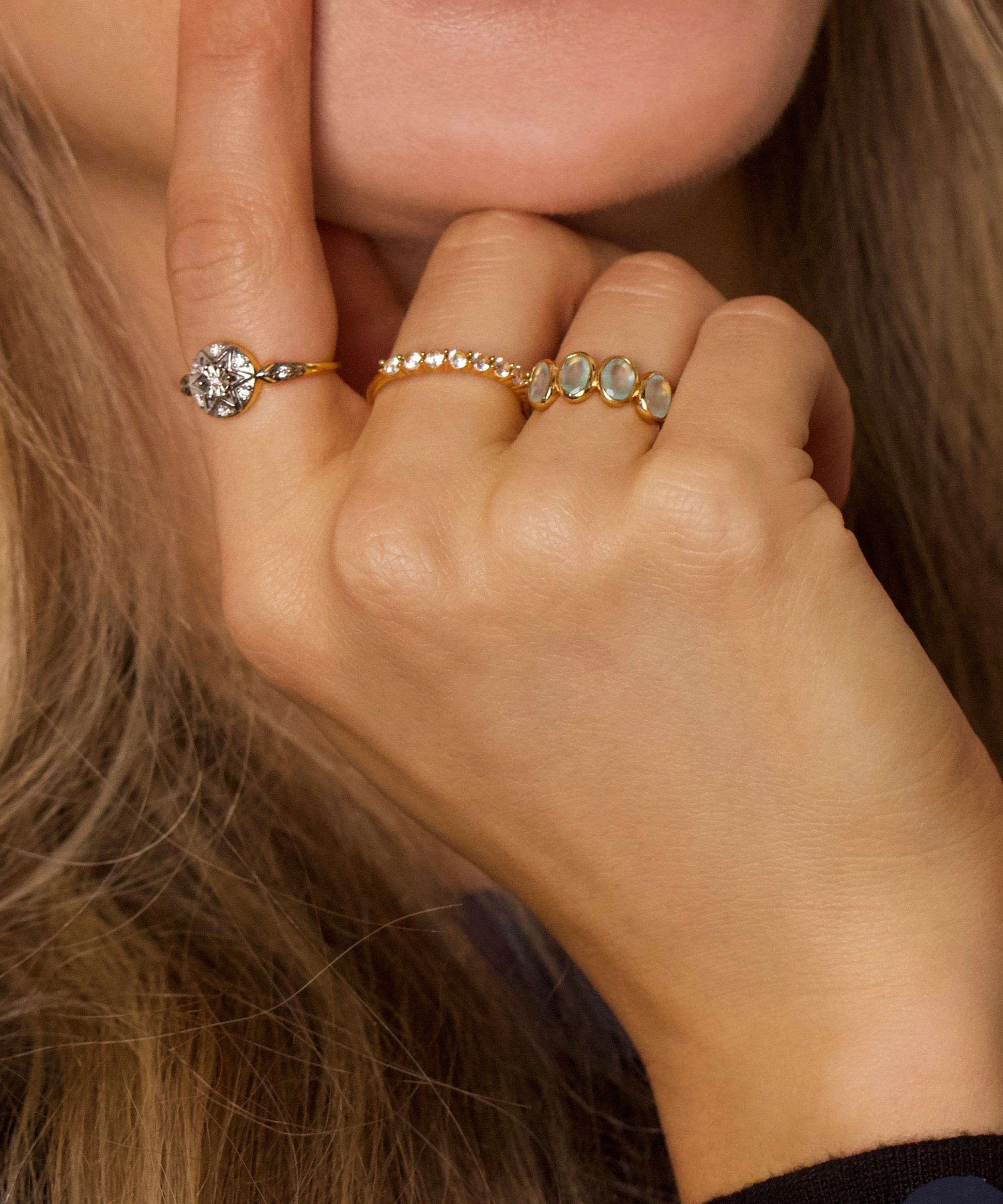 Carrie Elizabeth - 14ct Gold Vermeil Vintage Star Compass Ring image number 3