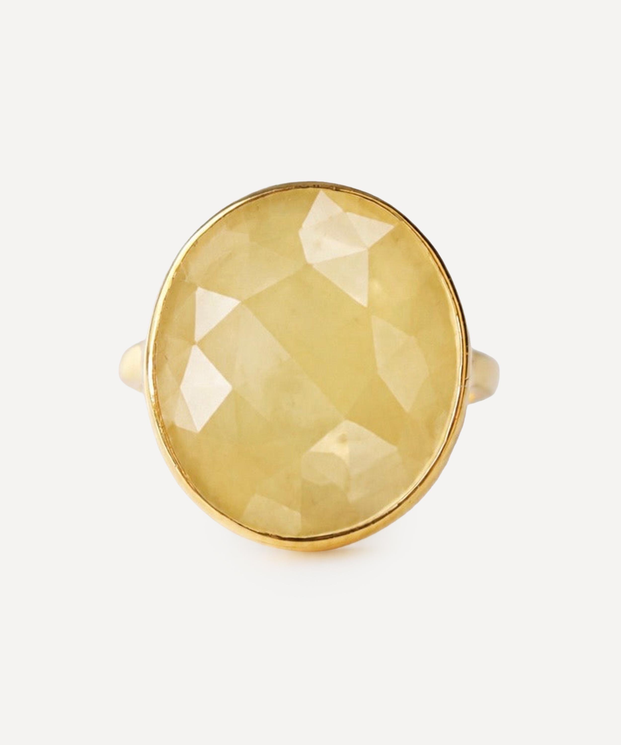 Carrie Elizabeth - 14ct Gold Vermeil Yellow Sapphire Organic Statement Ring image number 0