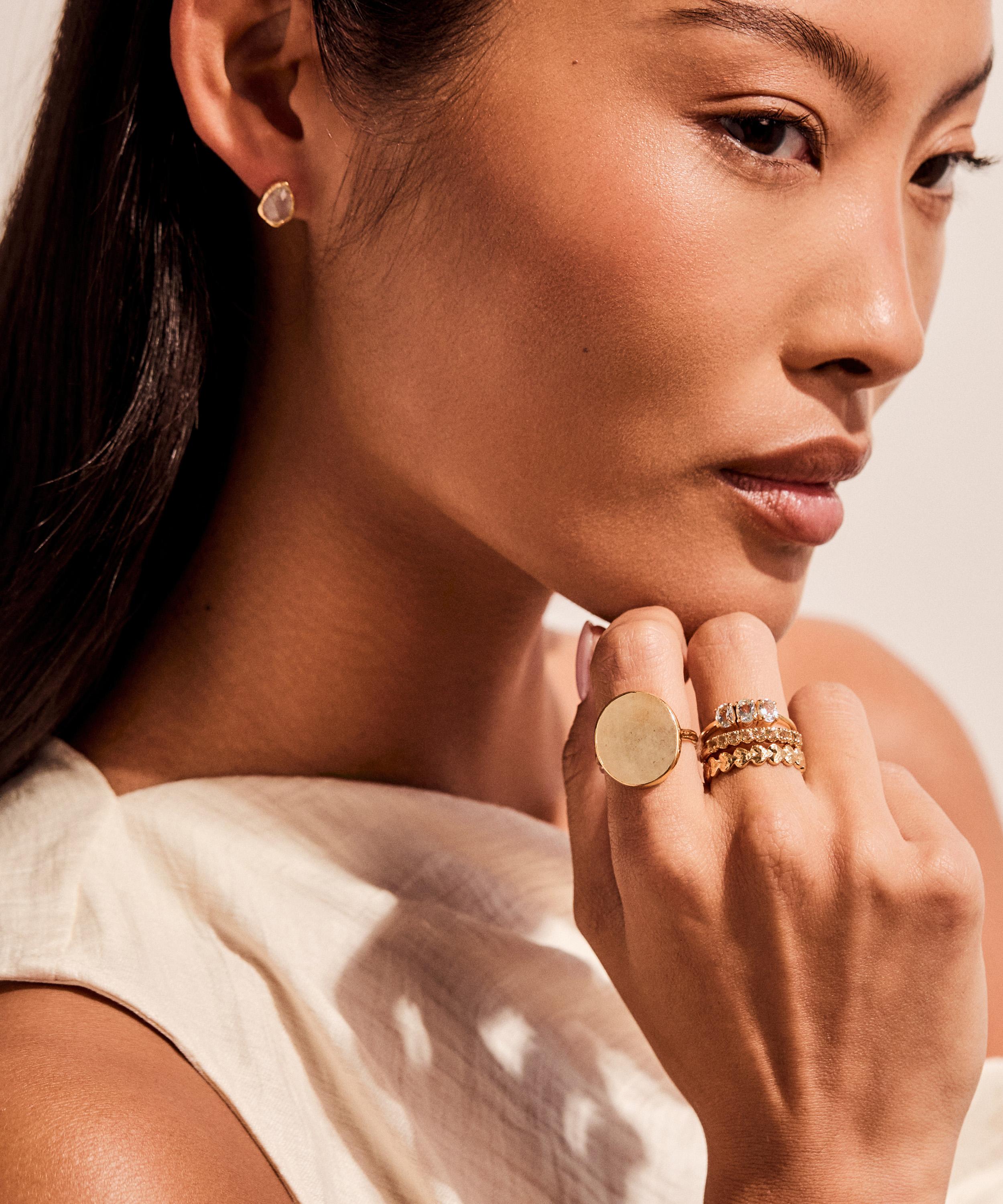 Carrie Elizabeth - 14ct Gold Vermeil Yellow Sapphire Organic Statement Ring image number 1