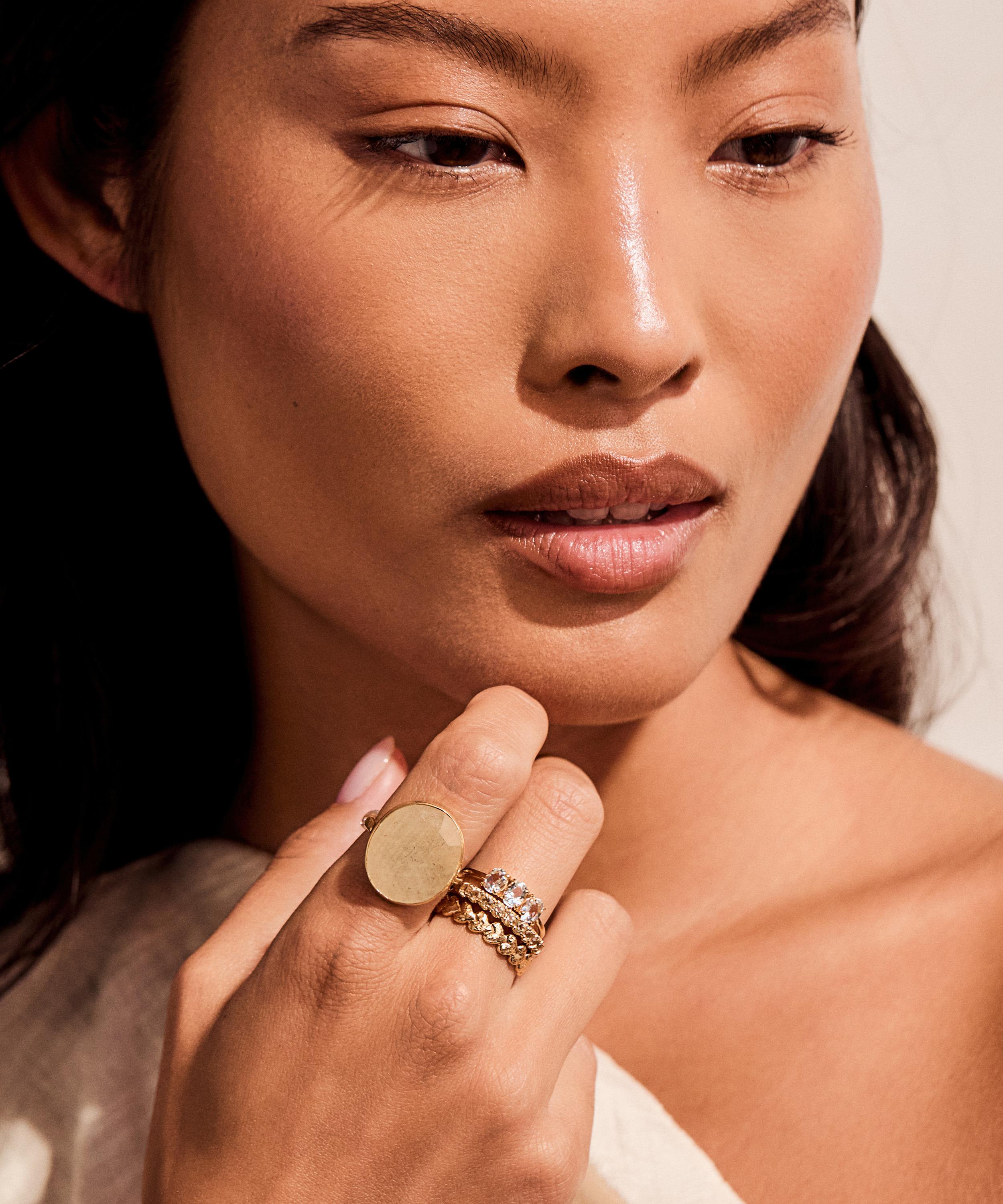 Carrie Elizabeth - 14ct Gold Vermeil Yellow Sapphire Organic Statement Ring image number 3
