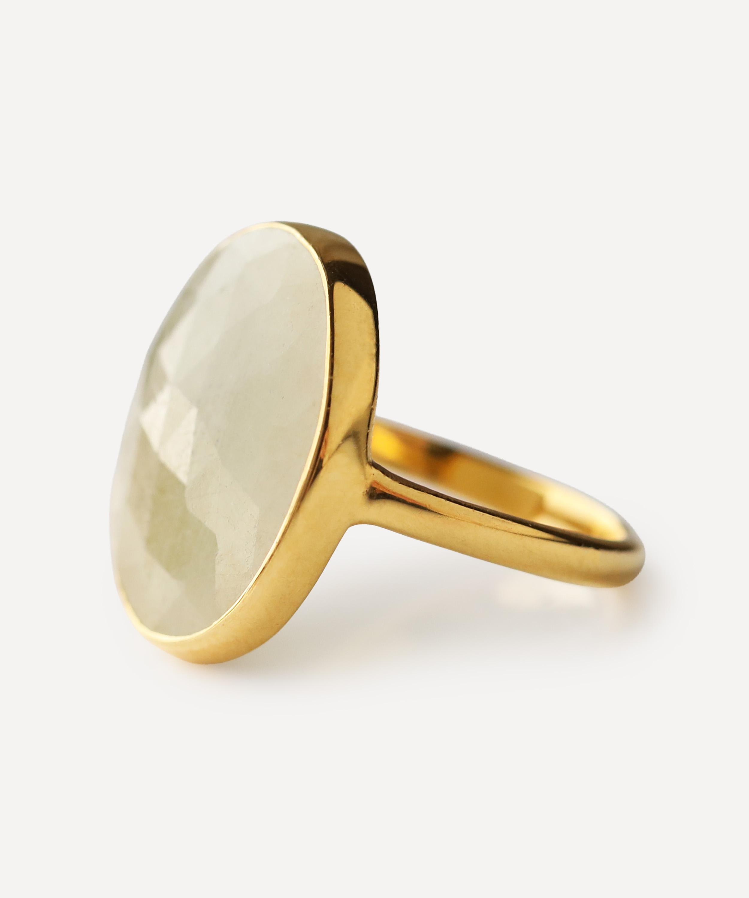 Carrie Elizabeth - 14ct Gold Vermeil Yellow Sapphire Organic Statement Ring image number 6