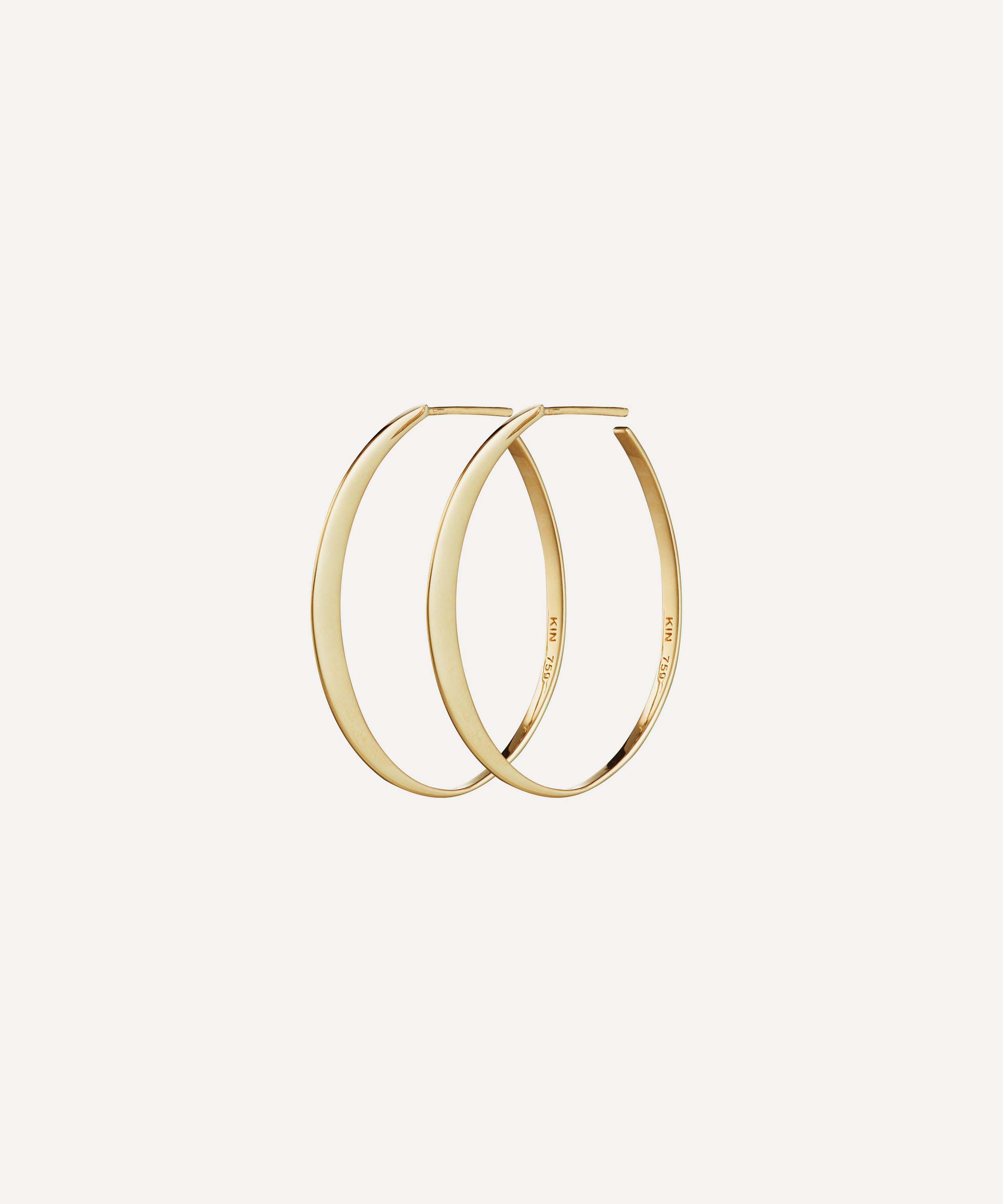 KINRADEN - 18ct Gold Glow Medium Hoop Earrings image number 0
