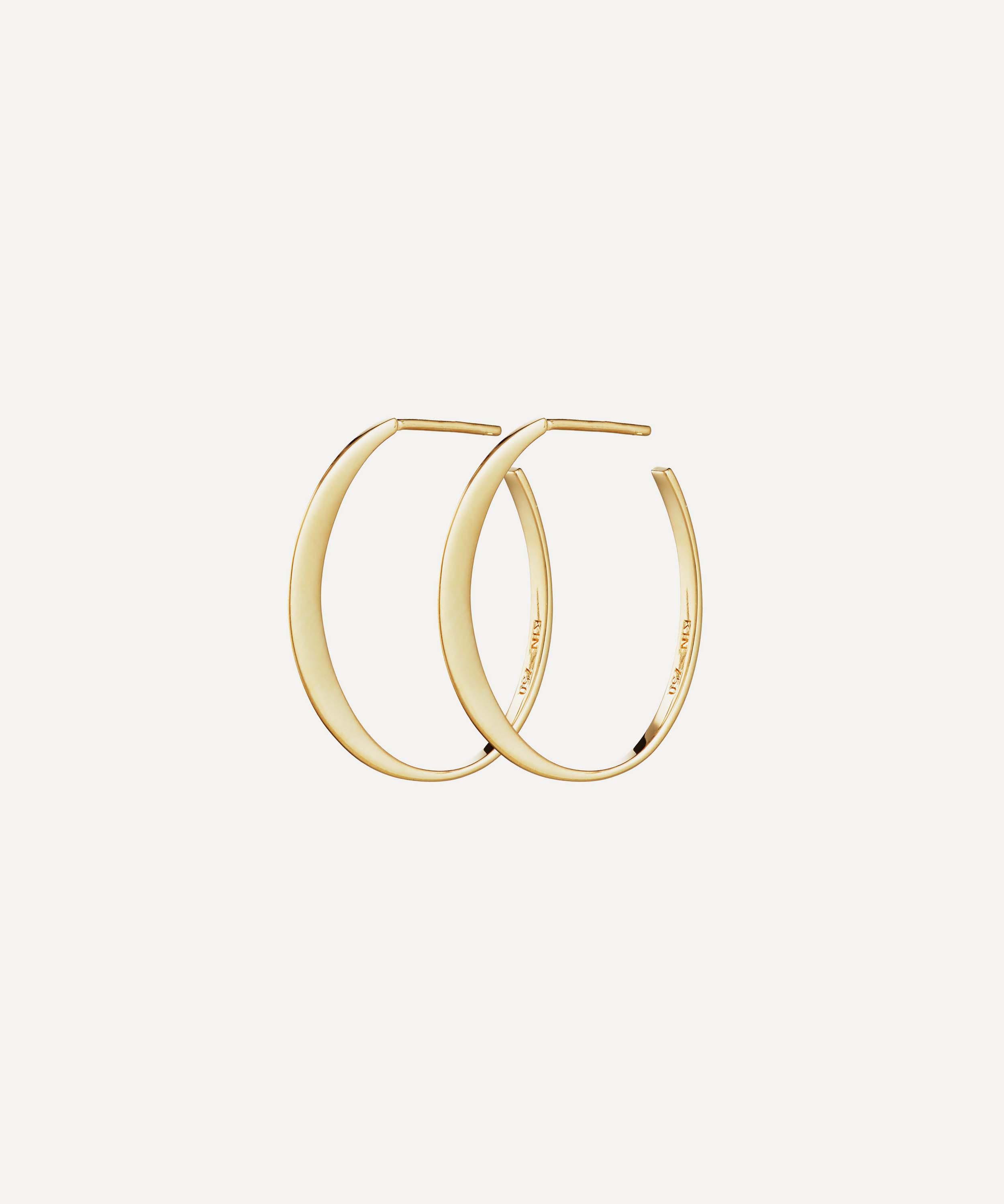 KINRADEN - 18ct Gold Glow Small Hoop Earrings image number 0