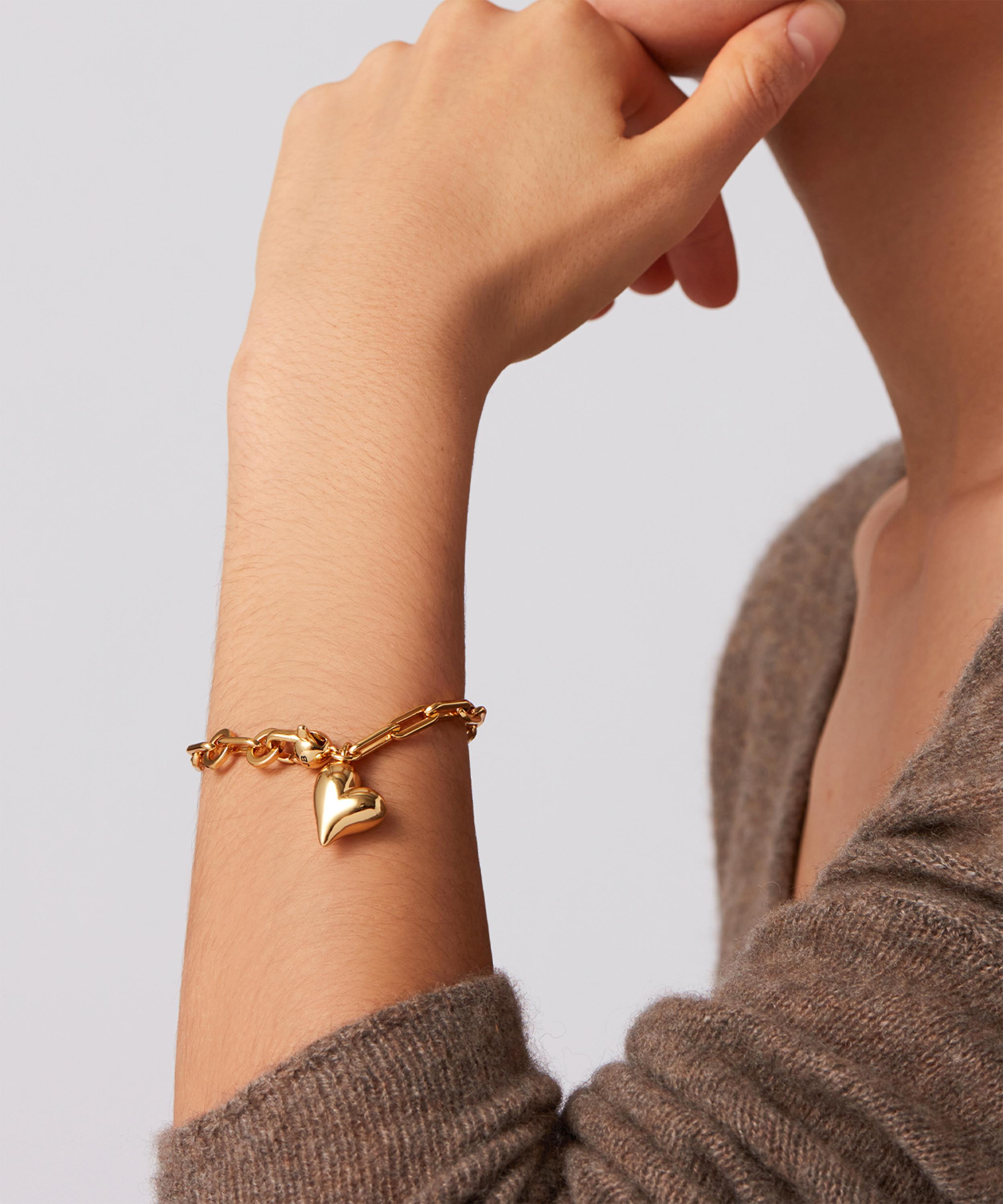 JENNY BIRD - 14ct Gold Dipped Brass Puffy Heart Bracelet image number 2