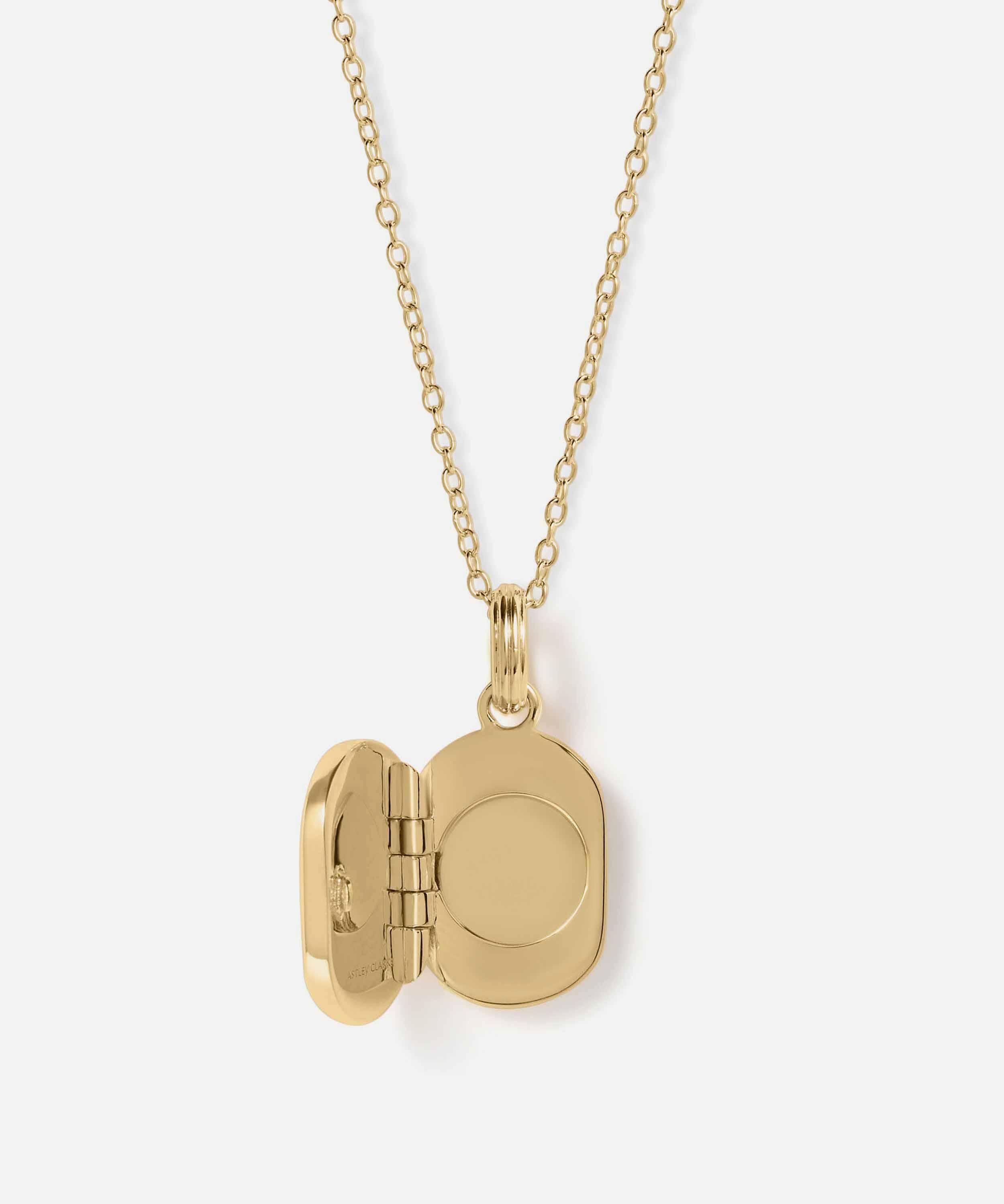 Astley Clarke - 18ct Gold-Plated Tiger's Eye Oval Locket Necklace x Laura Jackson image number 2