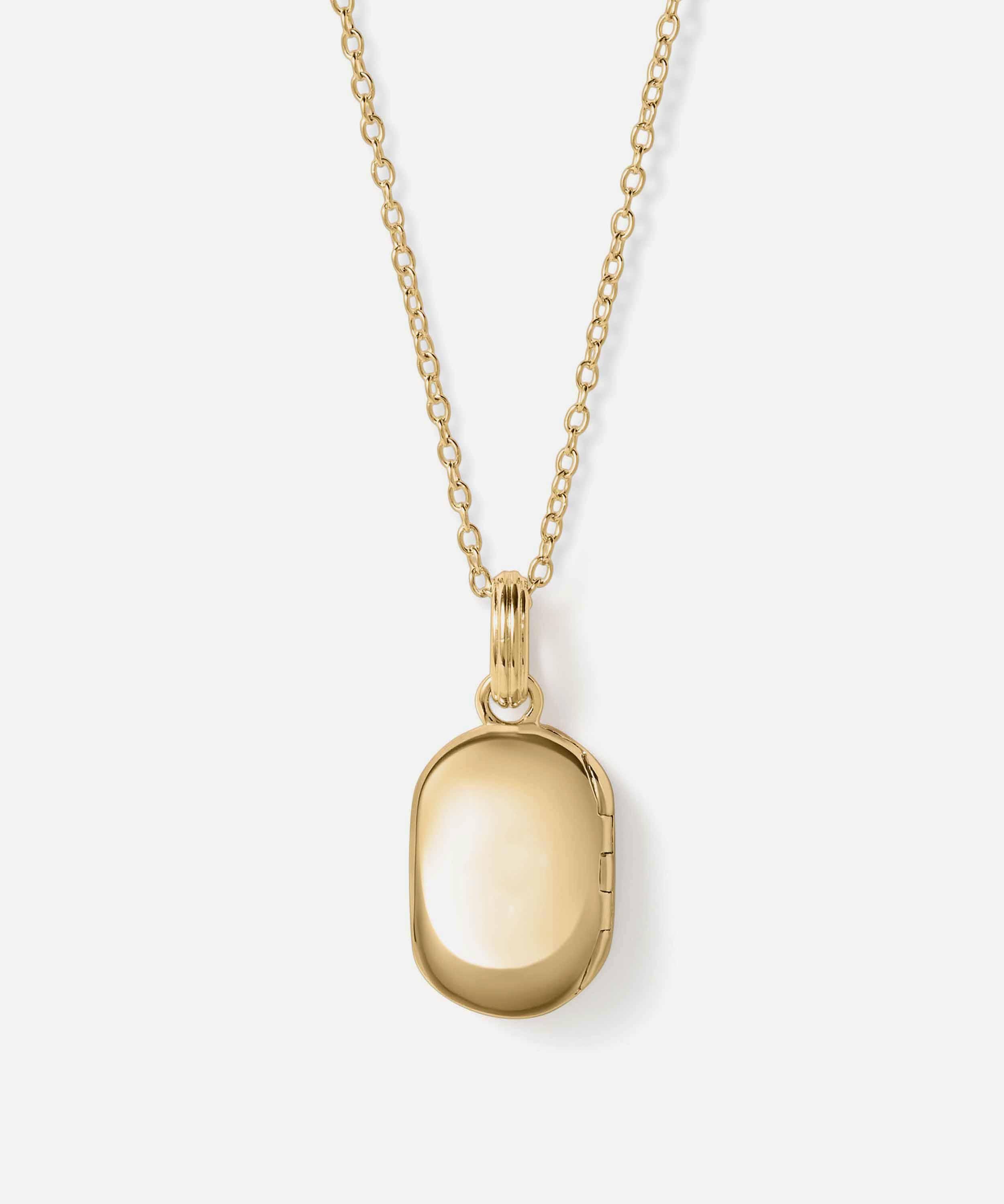 Astley Clarke - 18ct Gold-Plated Tiger's Eye Oval Locket Necklace x Laura Jackson image number 3