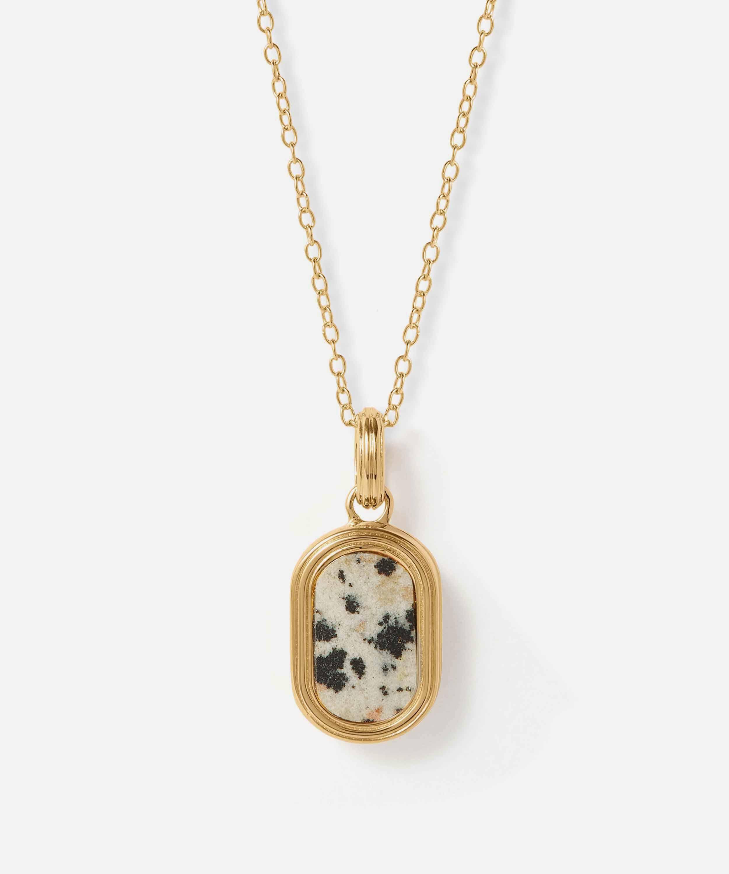 Astley Clarke - 18ct Gold-Plated Jasper Oval Locket Necklace x Laura Jackson image number 0