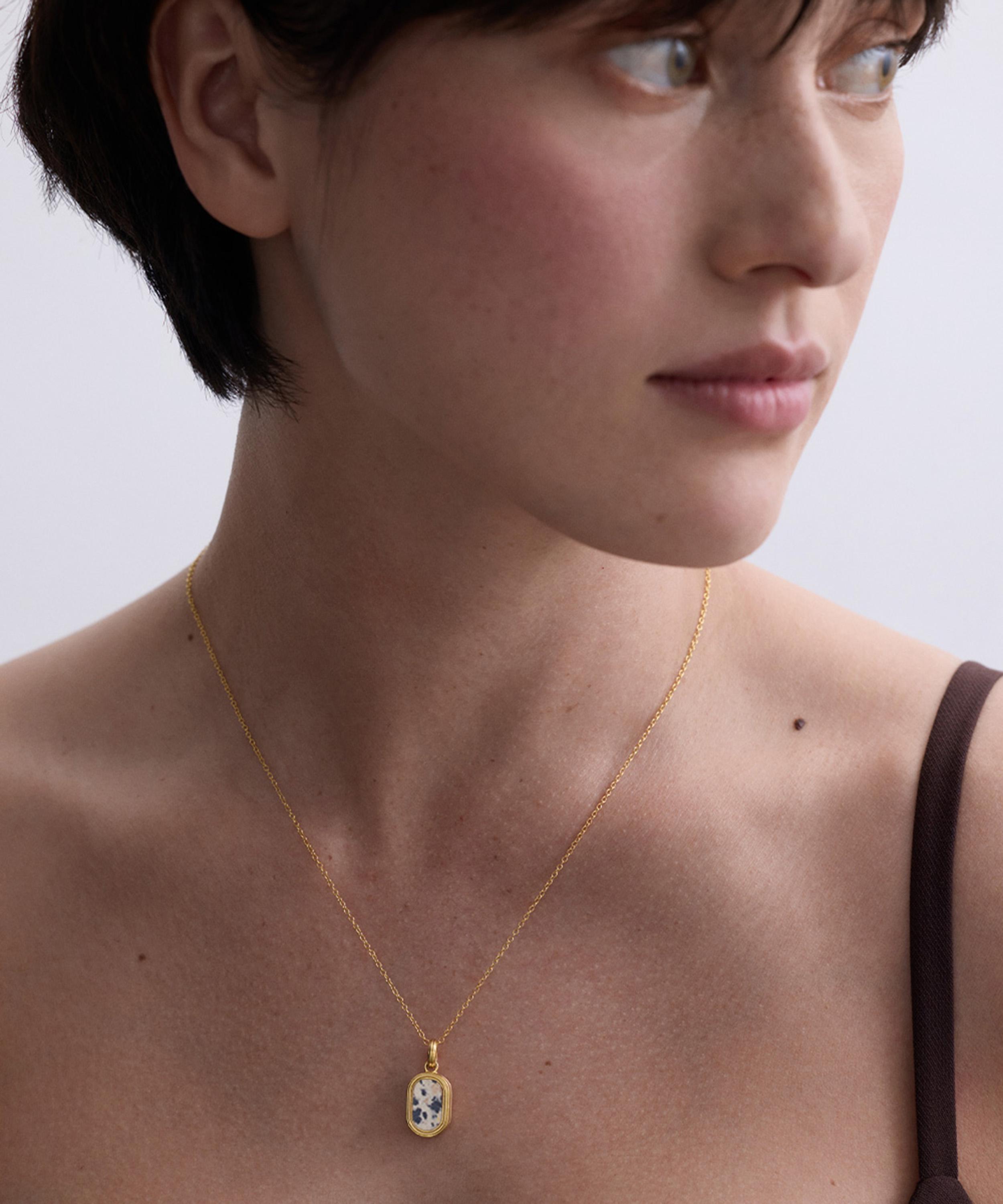 Astley Clarke - 18ct Gold-Plated Jasper Oval Locket Necklace x Laura Jackson image number 1