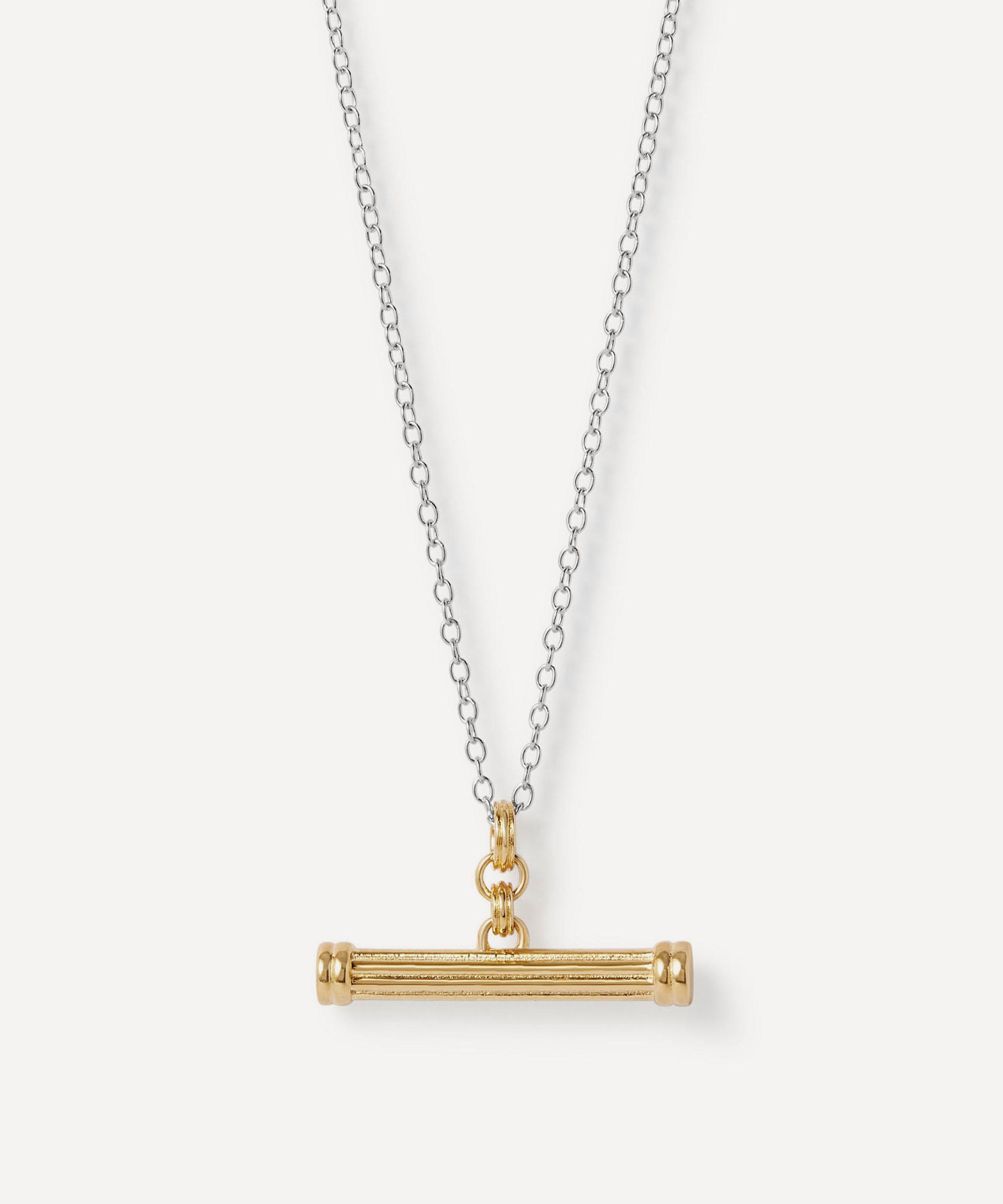 Astley Clarke - 18ct Gold-Plated Mixed Metal T-Bar Necklace x Laura Jackson image number 0