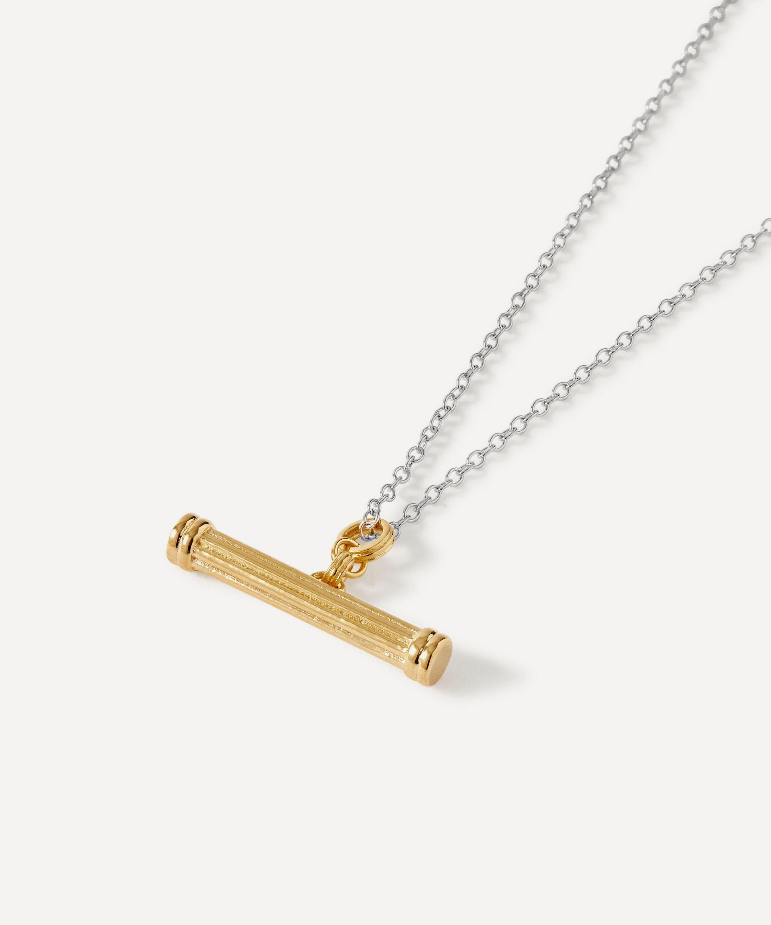 Astley Clarke - 18ct Gold-Plated Mixed Metal T-Bar Necklace x Laura Jackson image number 2