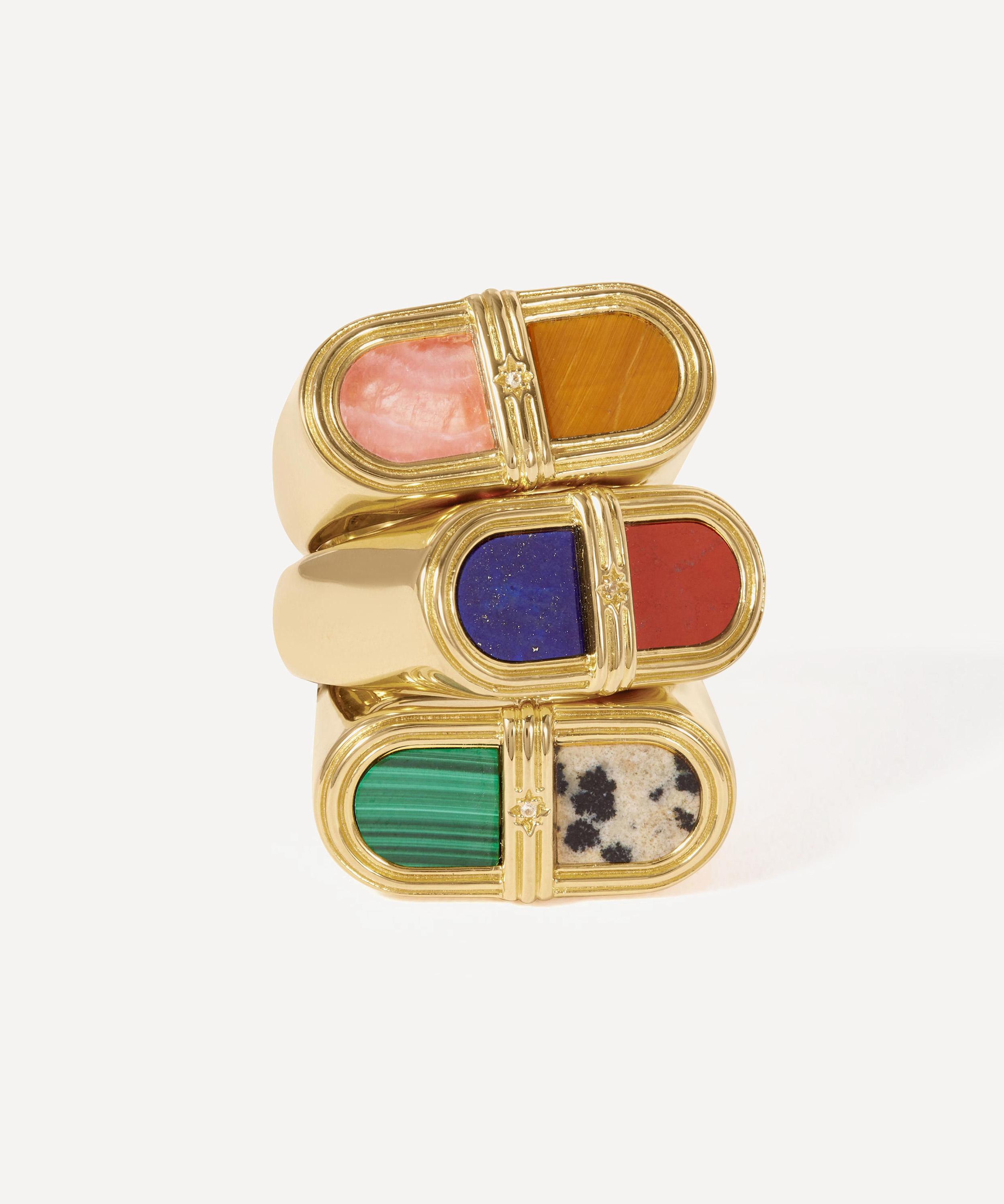 Astley Clarke - 18ct Gold-Plated Tiger's Eye Signet Ring image number 5