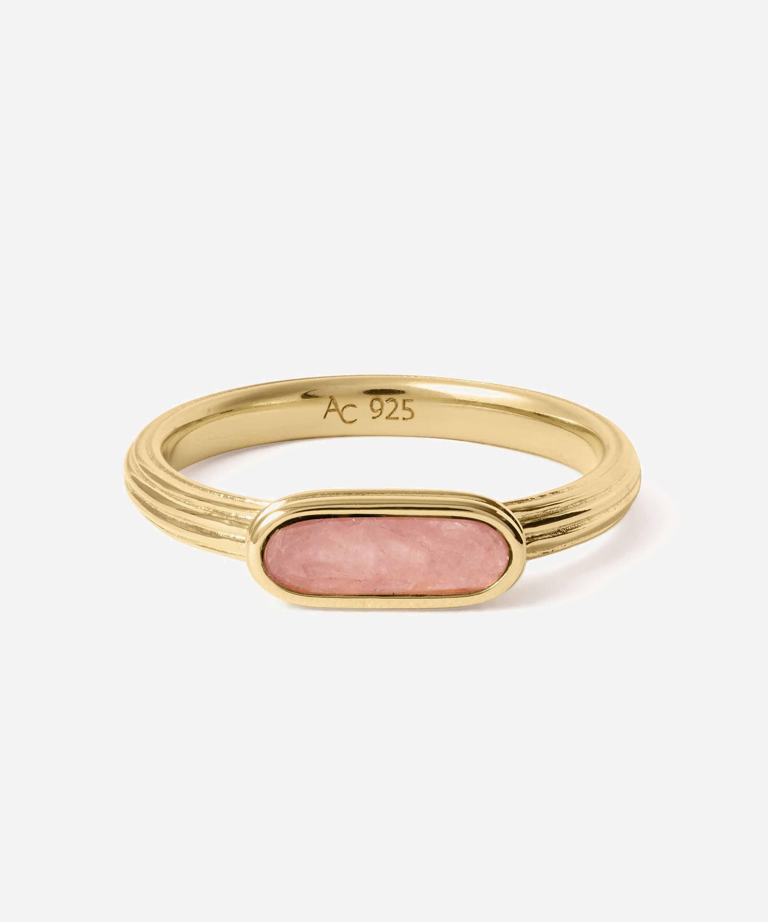 Astley Clarke - 18ct Gold-Plated Ridged Ring x Laura image number 0