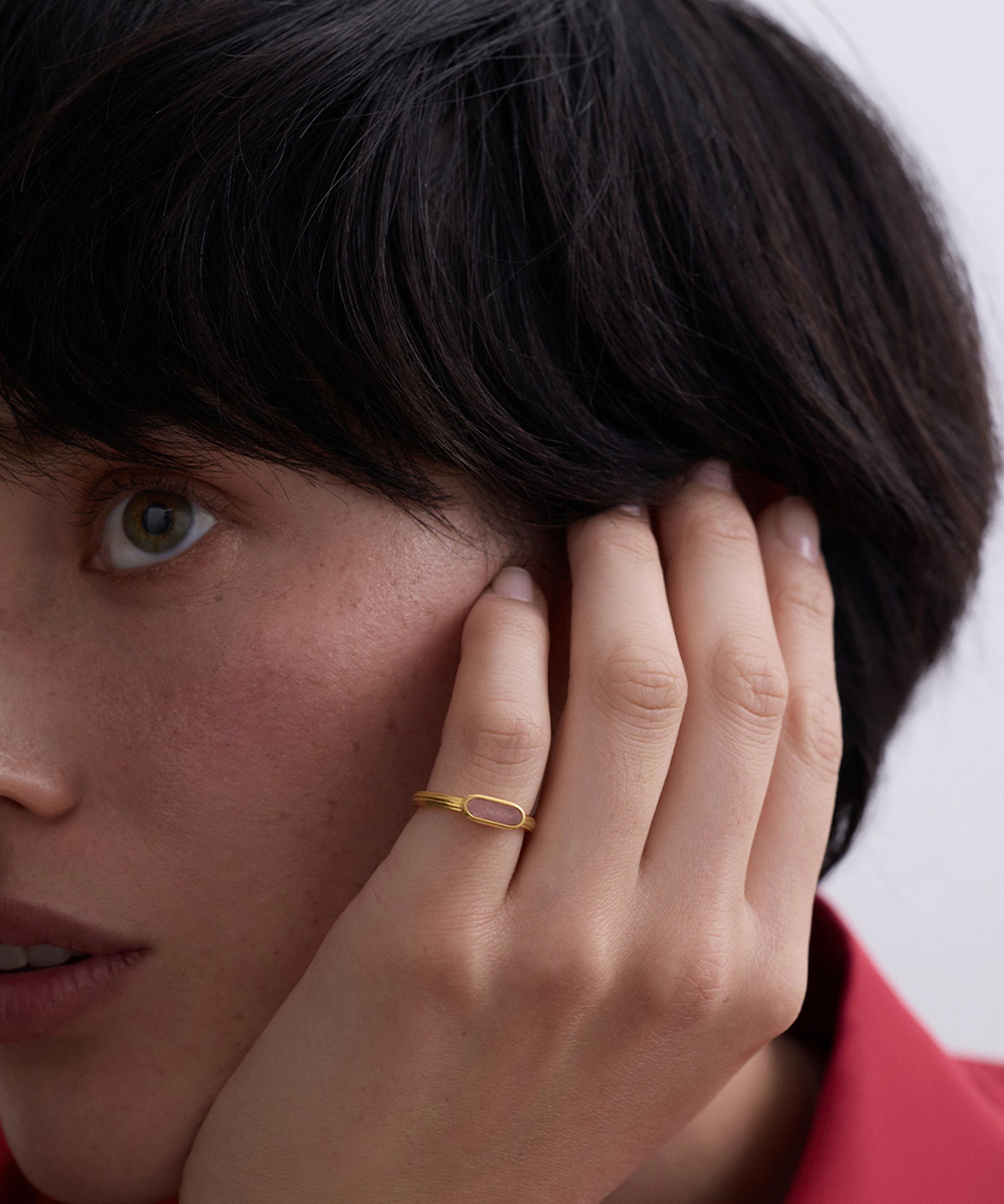 Astley Clarke - 18ct Gold-Plated Ridged Ring x Laura image number 1