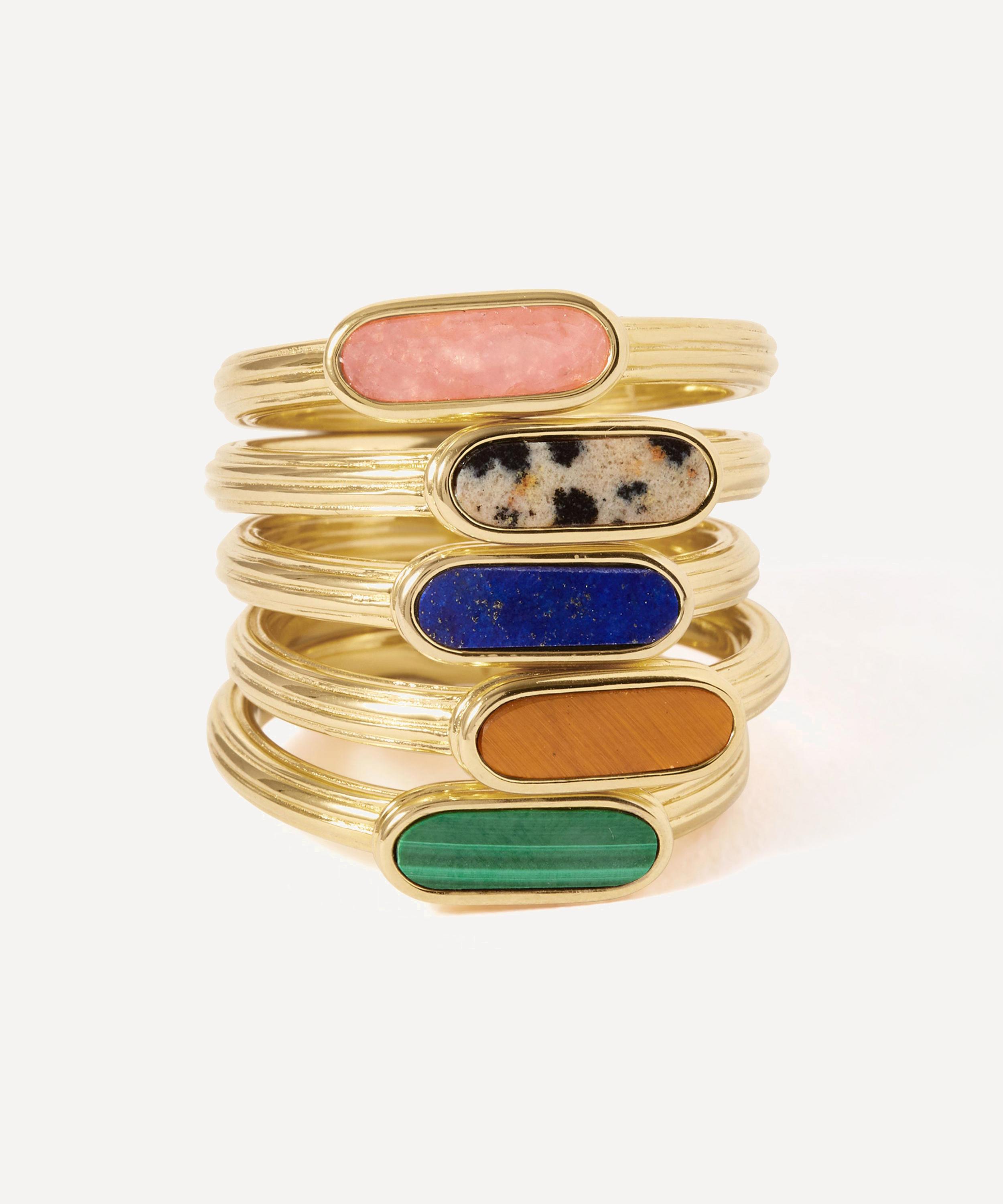 Astley Clarke - 18ct Gold-Plated Tiger's Eye Ridged Ring x Laura Jackson image number 3