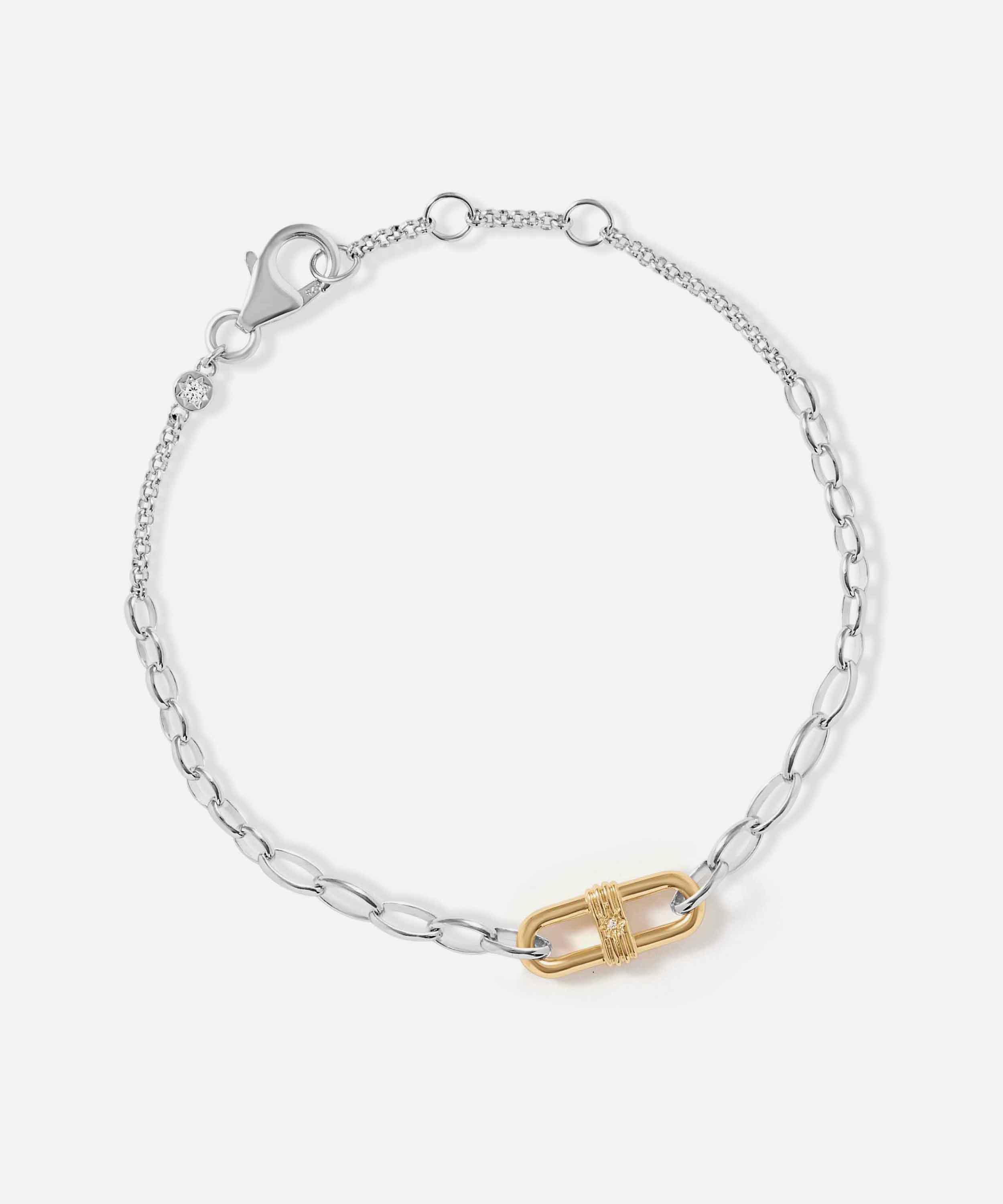 Astley Clarke - 18ct Gold-Plated Mixed Metal Link Bracelet x Laura Jackson image number 0