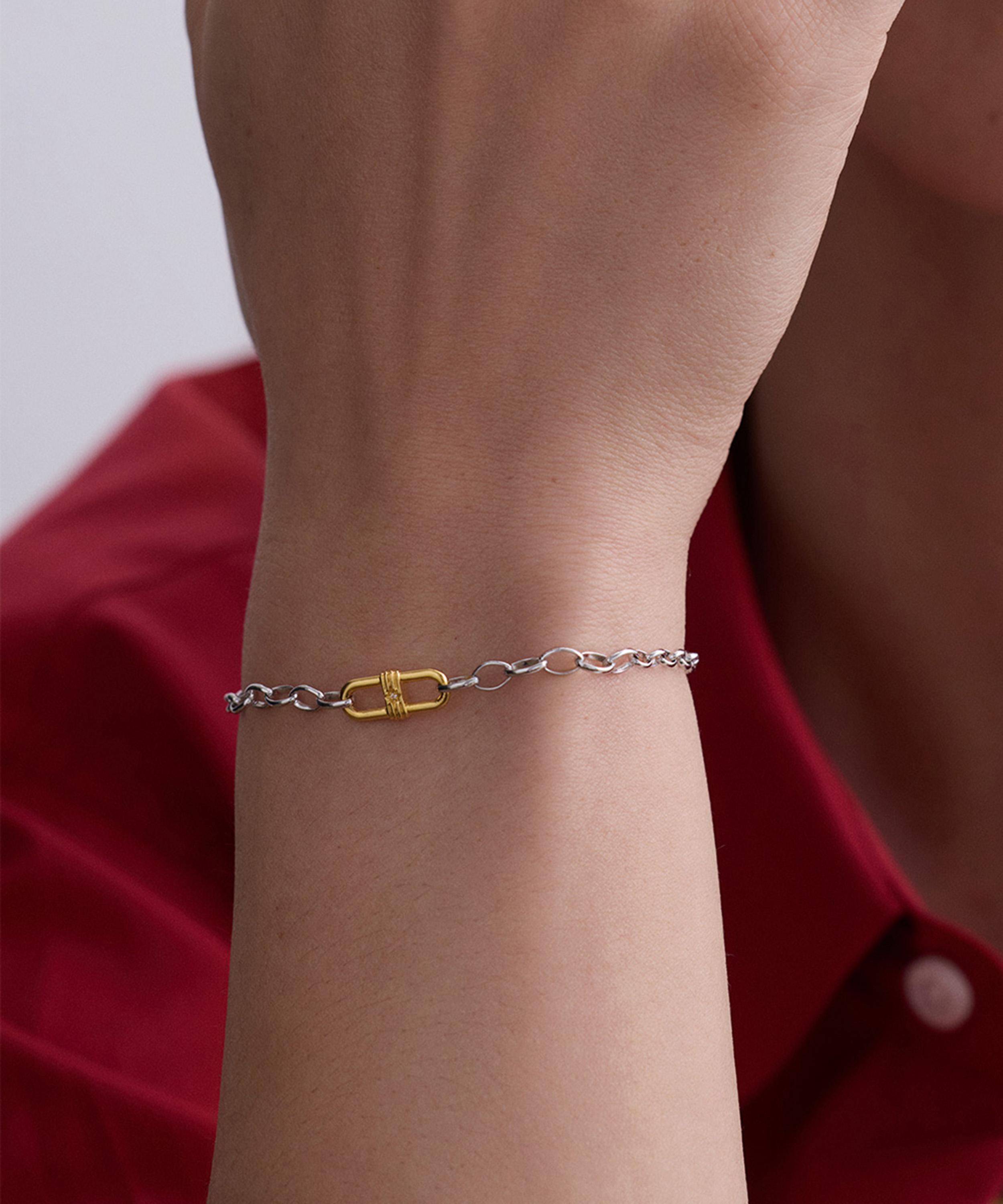Astley Clarke - 18ct Gold-Plated Mixed Metal Link Bracelet x Laura Jackson image number 1