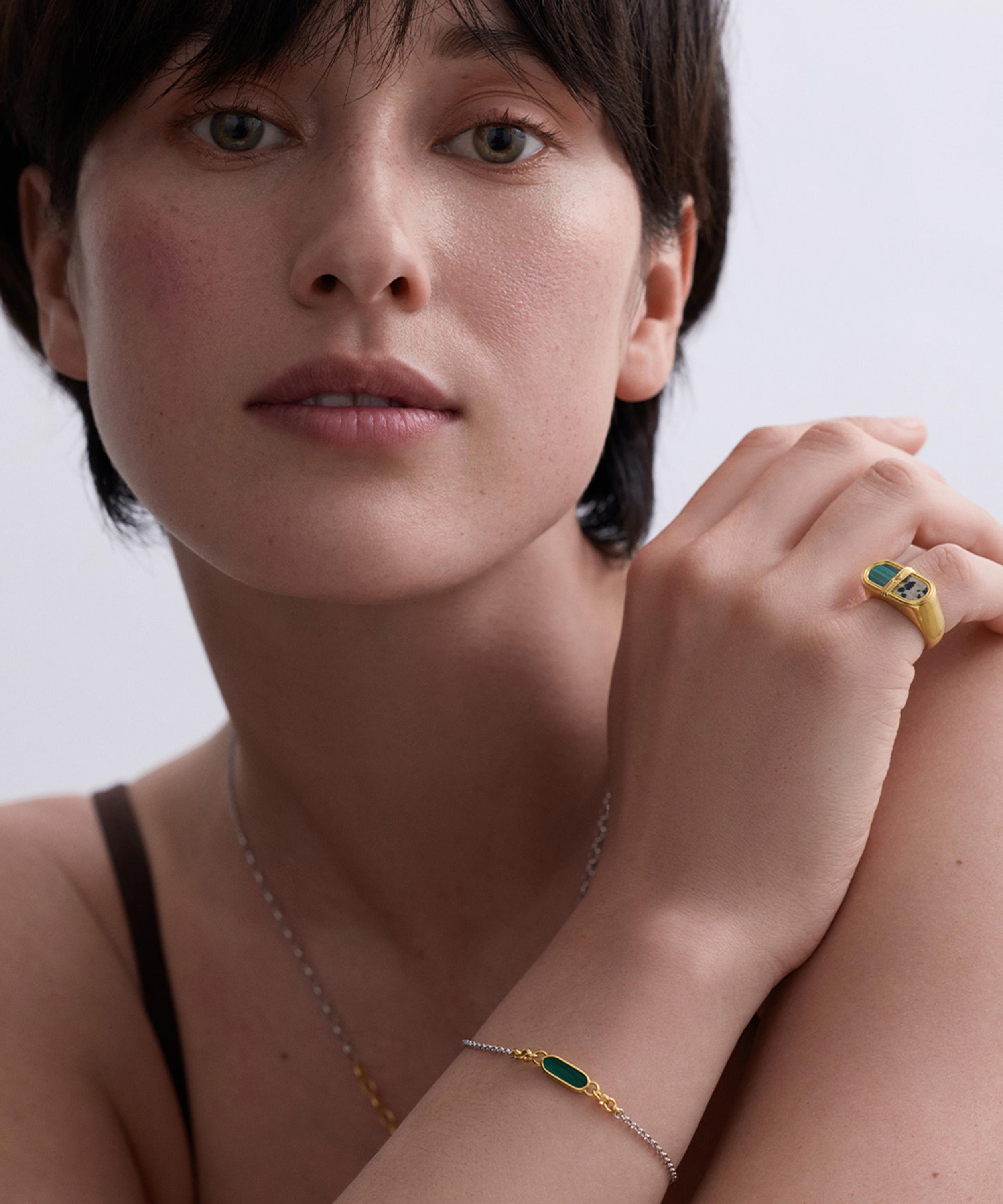 Astley Clarke - 18ct Gold-Plated Malachite Bar Bracelet x Laura Jackson image number 5