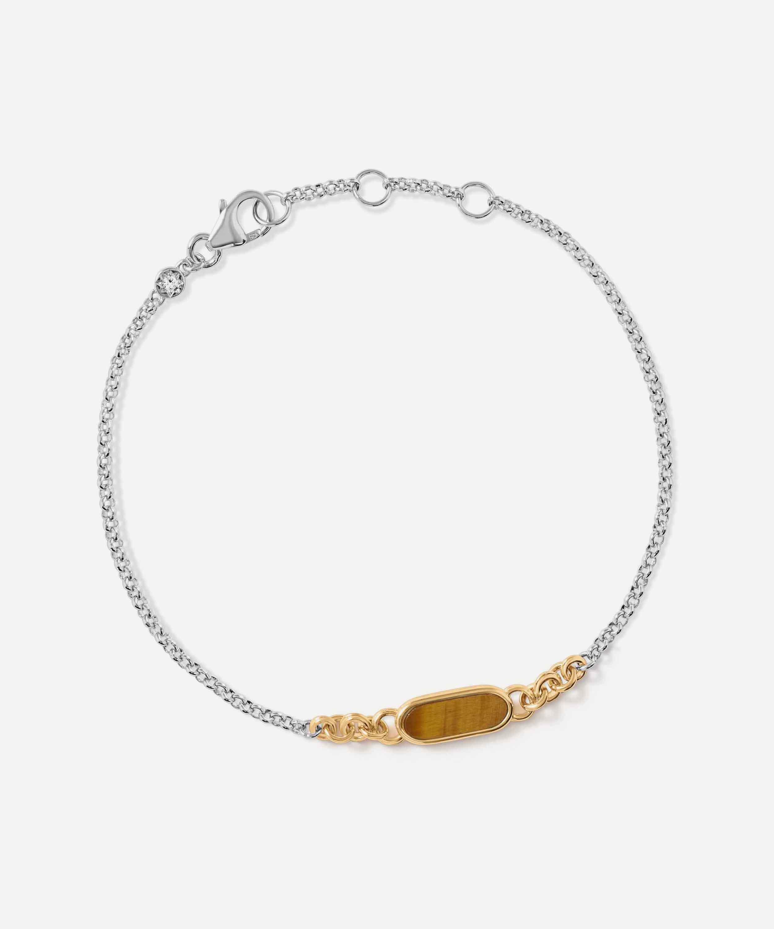 Astley Clarke - 18ct Gold-Plated Tiger's Eye Bar Bracelet x Laura Jackson image number 0