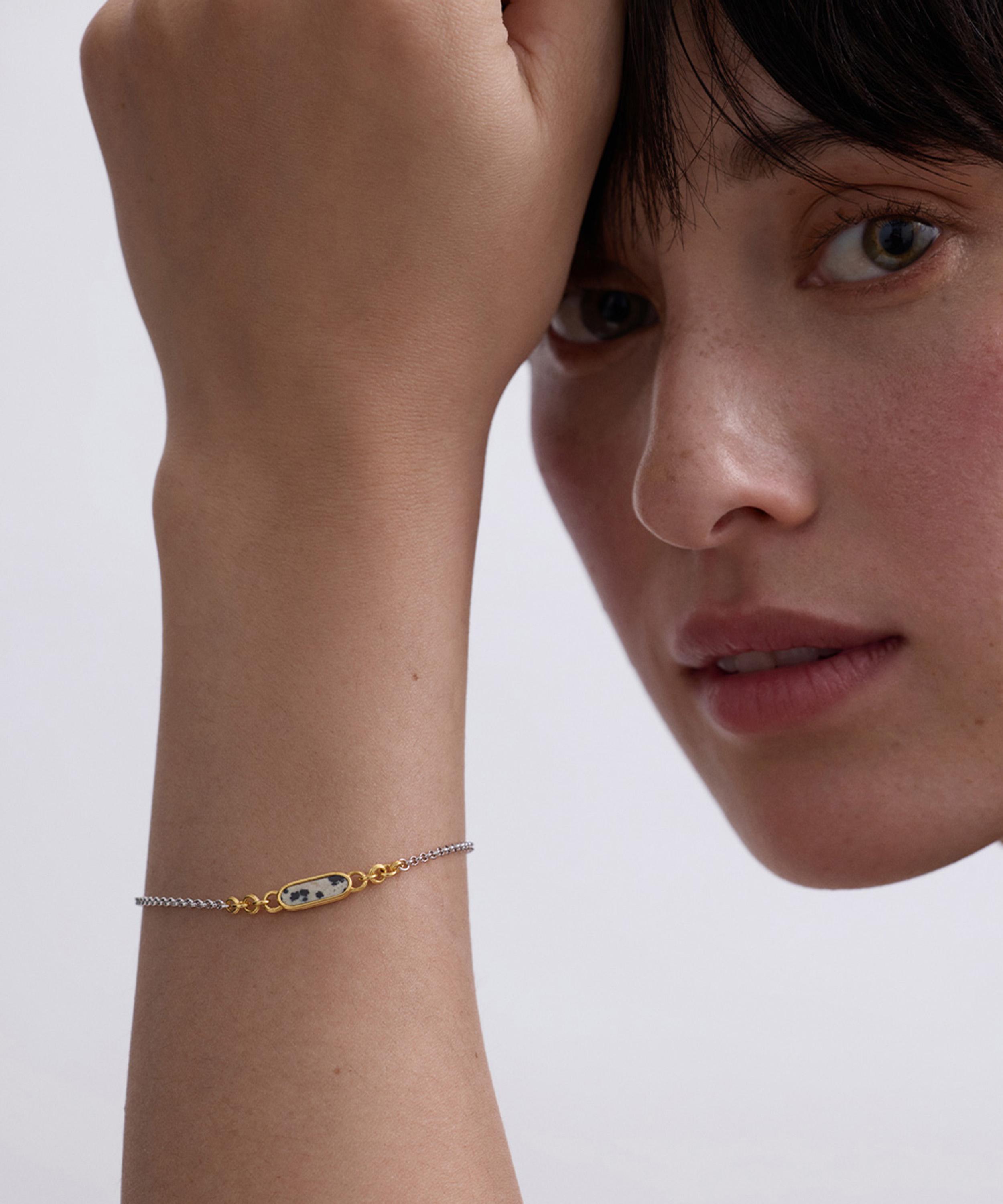 Astley Clarke - 18ct Gold-Plated Jasper Bar Bracelet x Laura Jackson image number 1