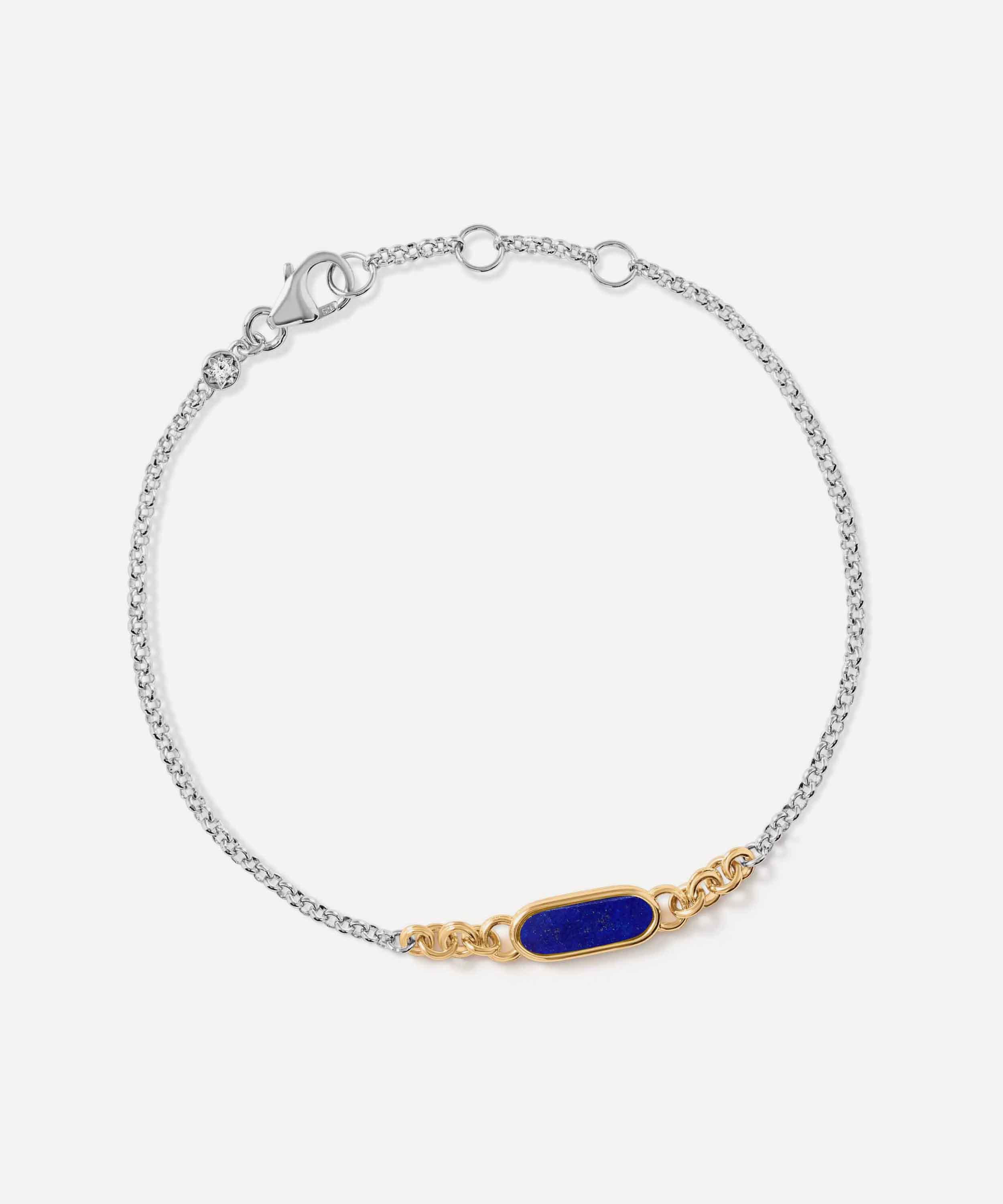 Astley Clarke - 18ct Gold-Plated Lapis Bar Bracelet x Laura Jackson image number 0