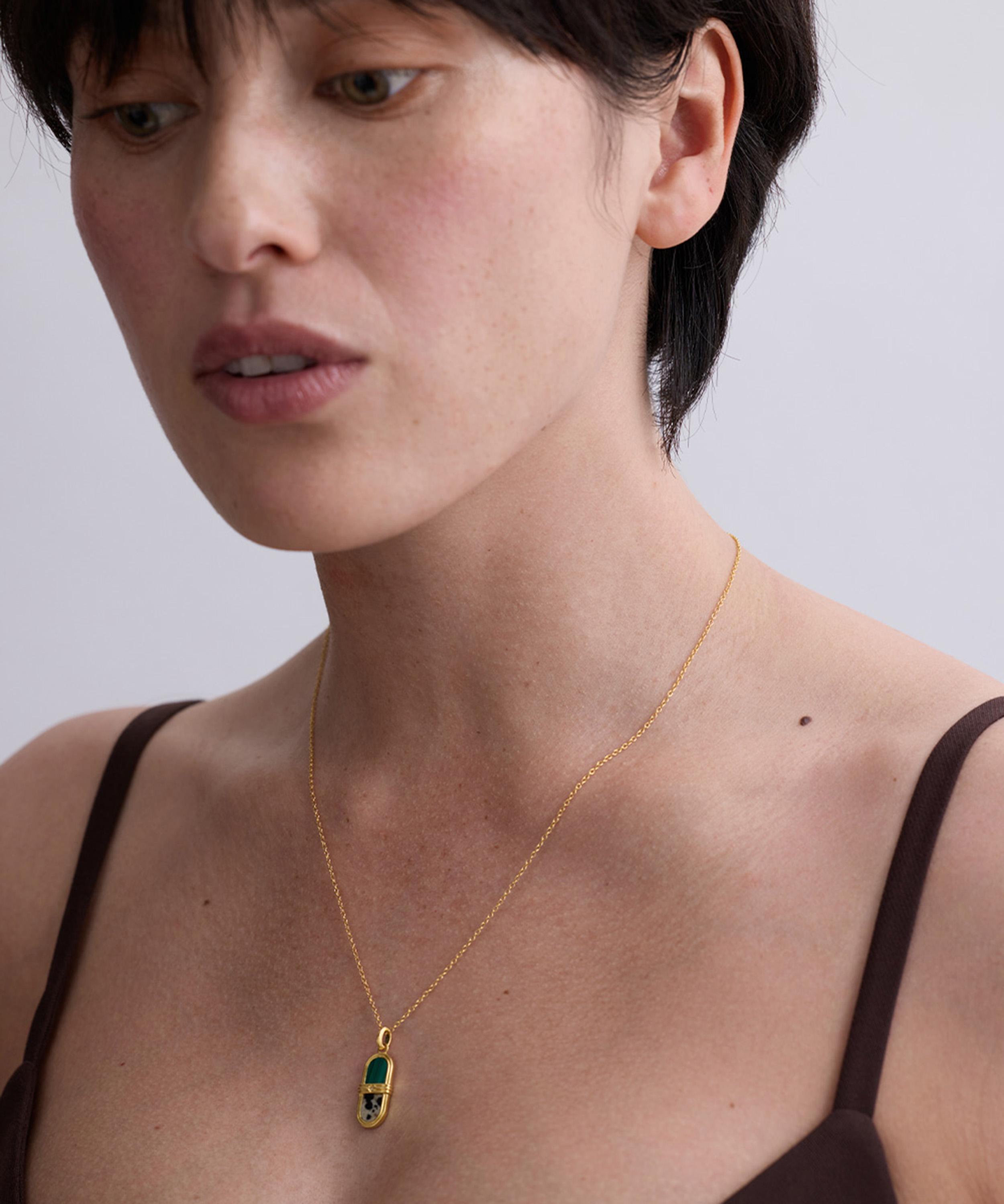 Astley Clarke - 18ct Gold-Plated Jasper Pendant Necklace x Laura Jackson image number 1