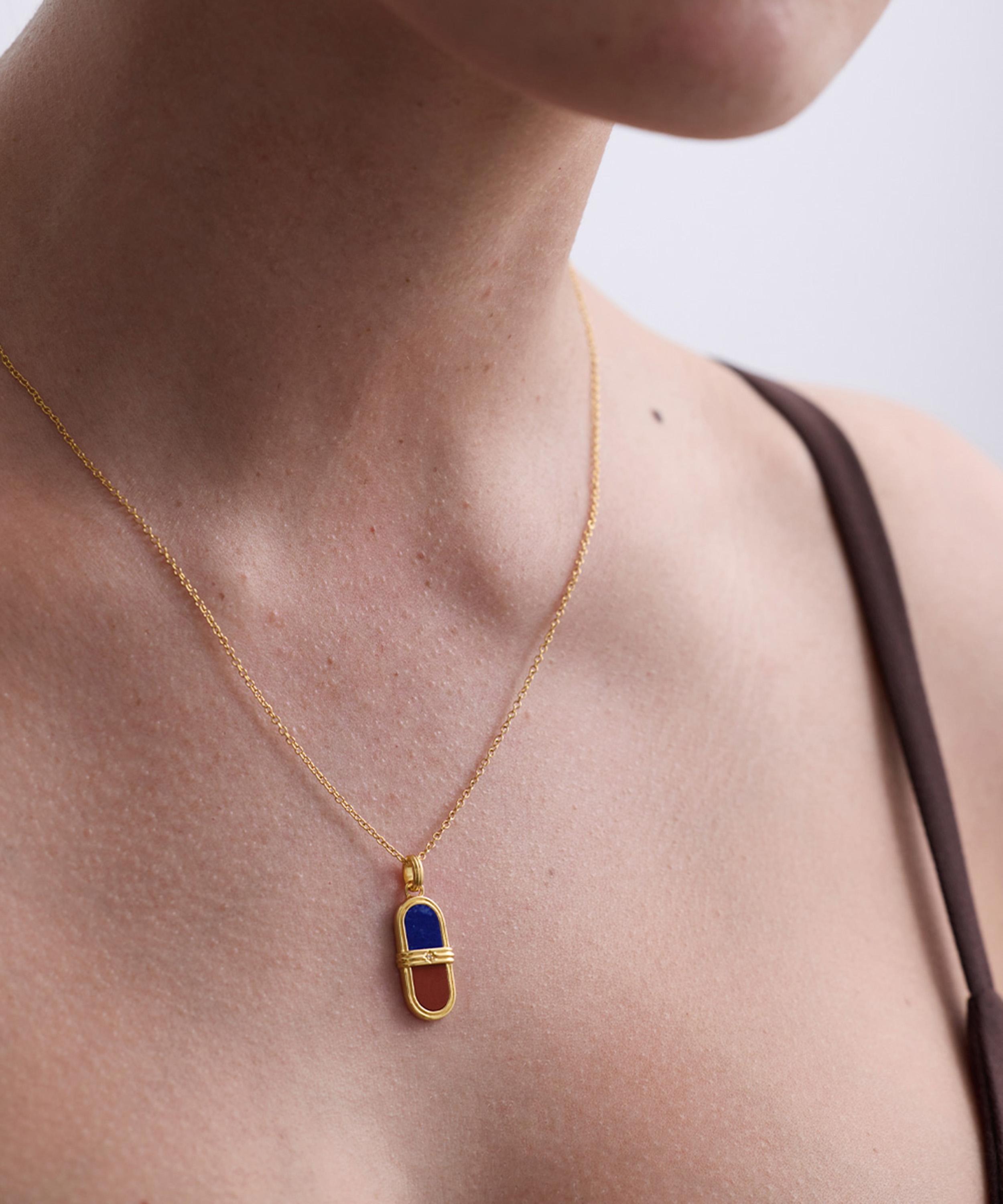 Astley Clarke - 18ct Gold-Plated Jasper Pendant Necklace x Laura Jackson image number 1