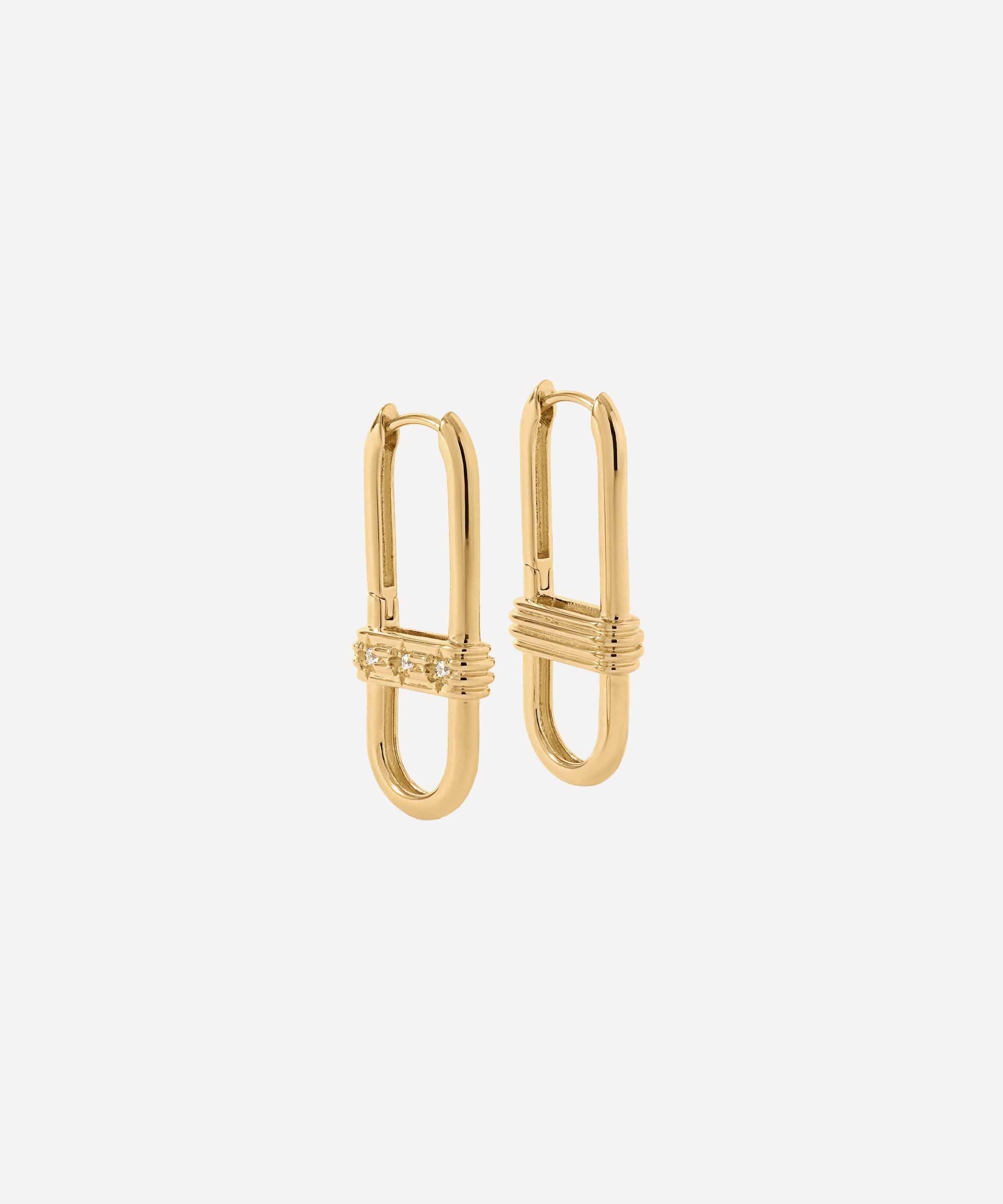 Astley Clarke - 18ct Gold-Plated Link Hoop Earrings x Laura Jackson image number 0