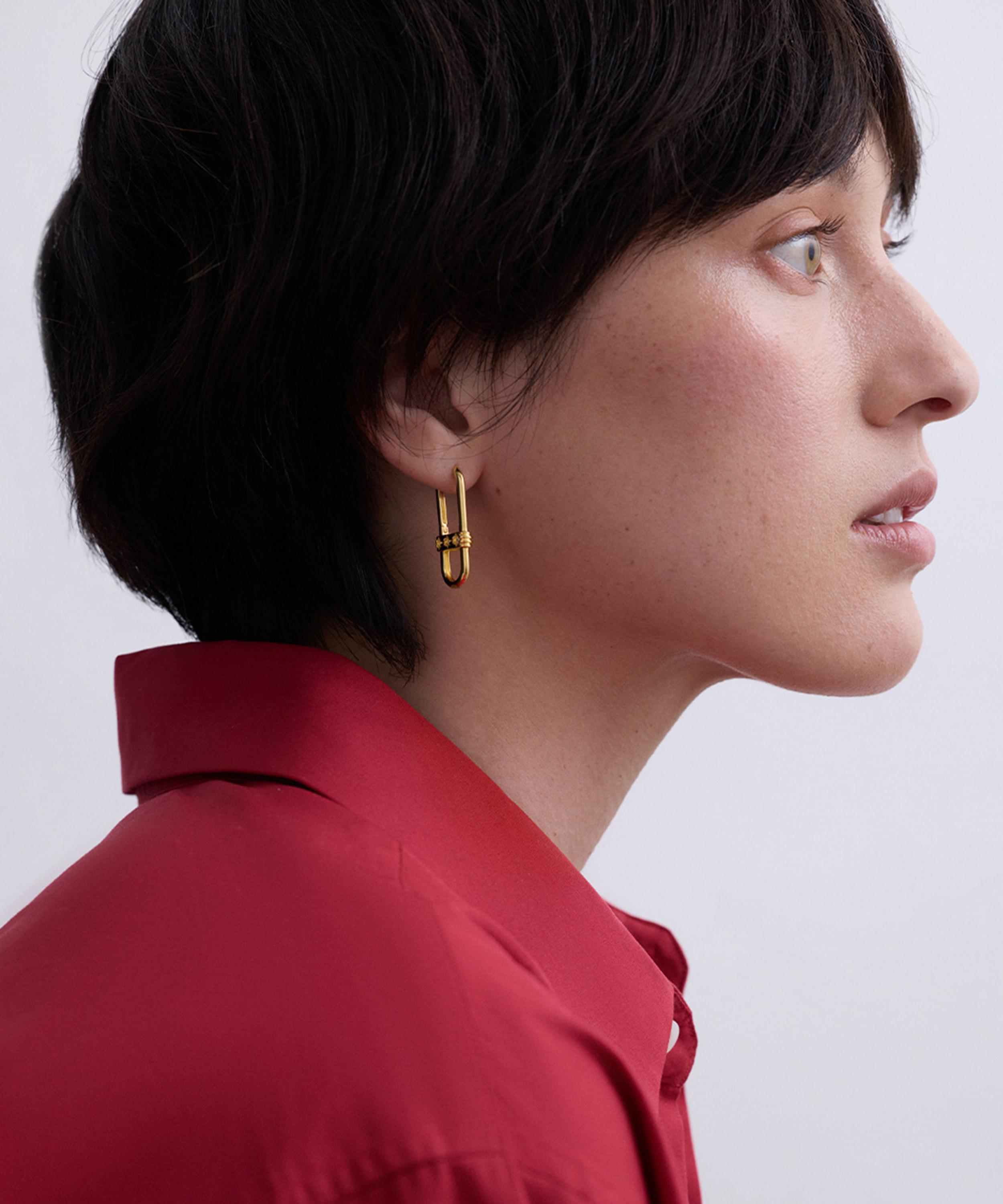 Astley Clarke - 18ct Gold-Plated Link Hoop Earrings x Laura Jackson image number 2