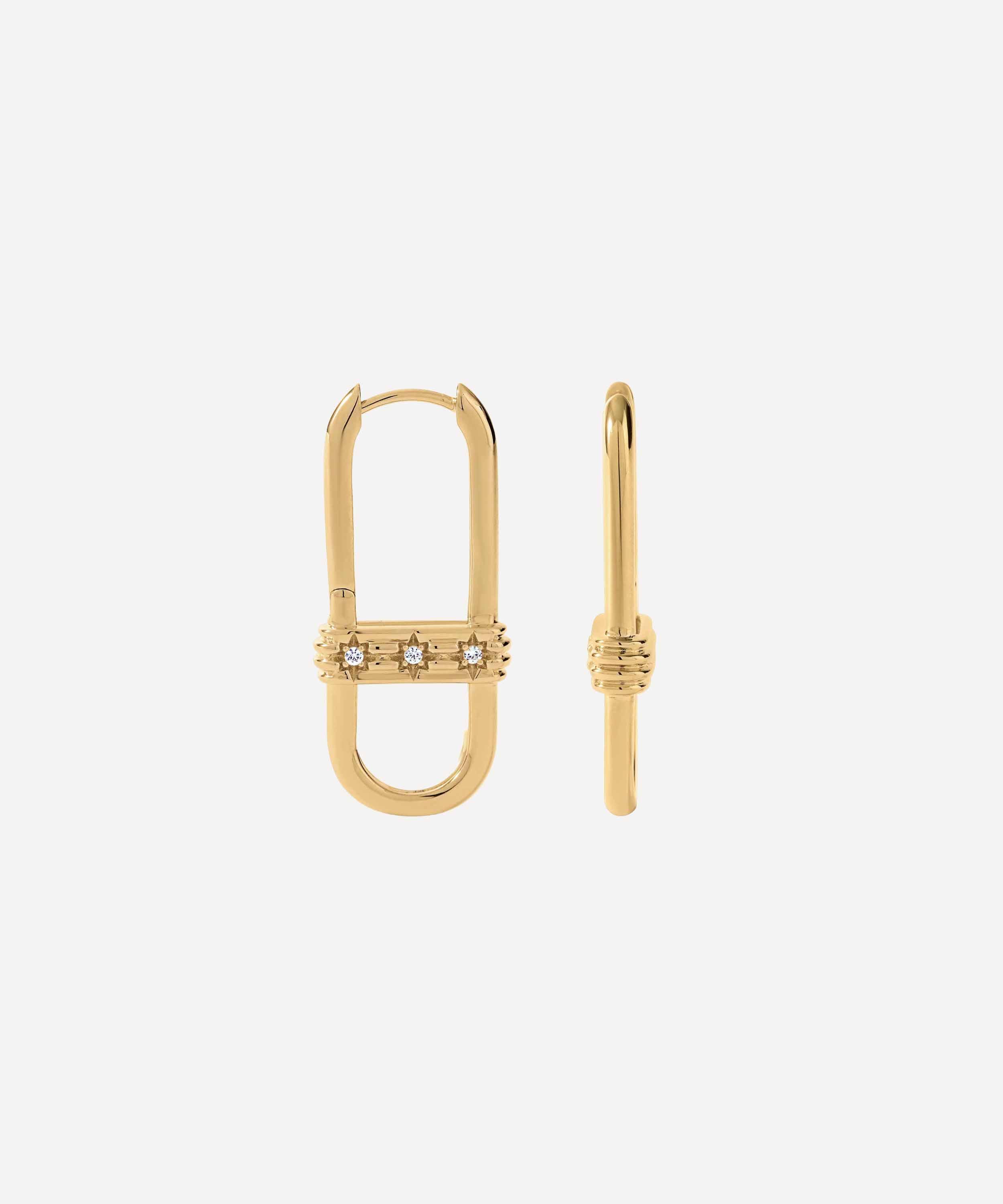 Astley Clarke - 18ct Gold-Plated Link Hoop Earrings x Laura Jackson image number 3
