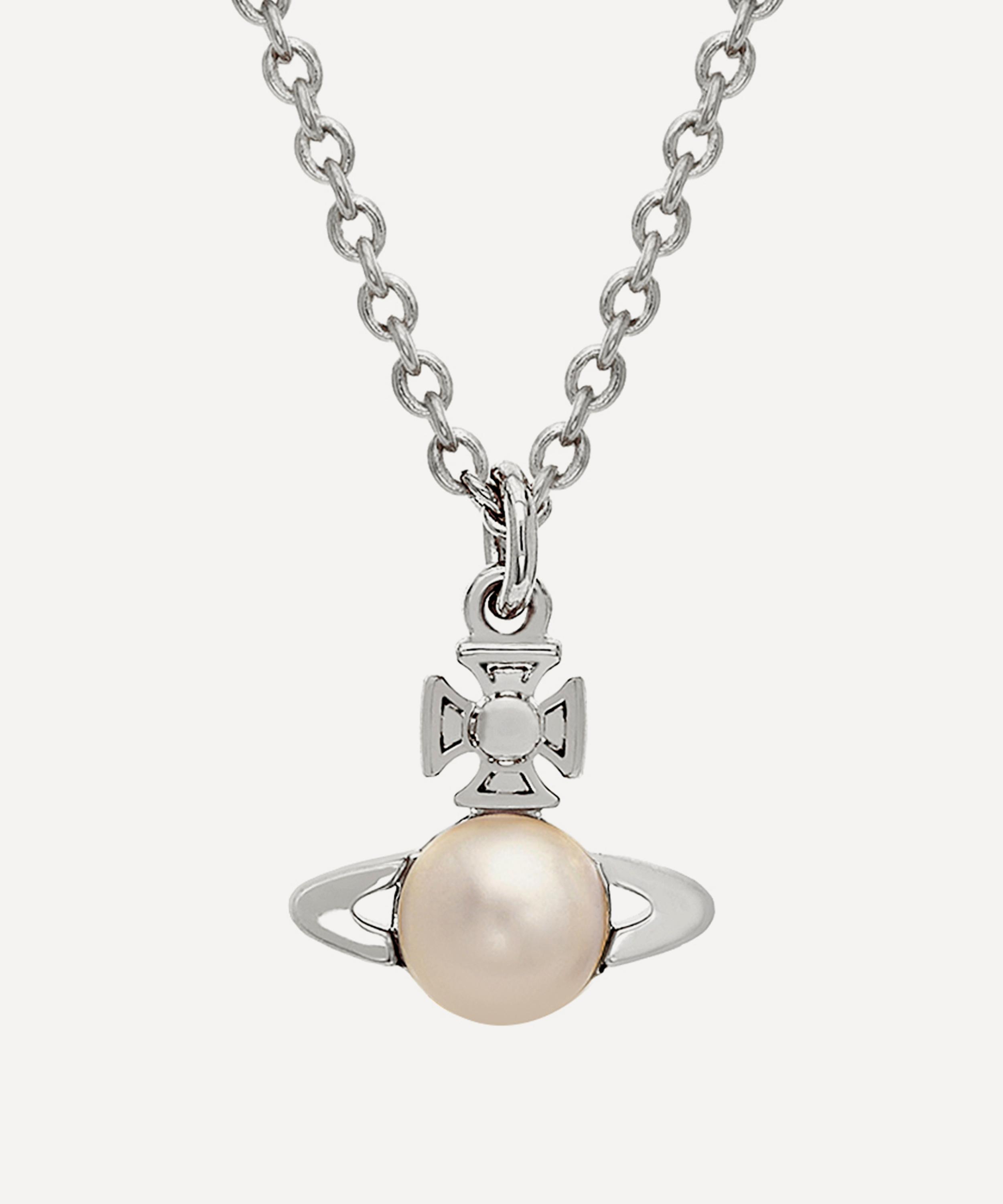 Vivienne Westwood - Platinum-Tone Balbina Pearl Pendant Necklace image number 0