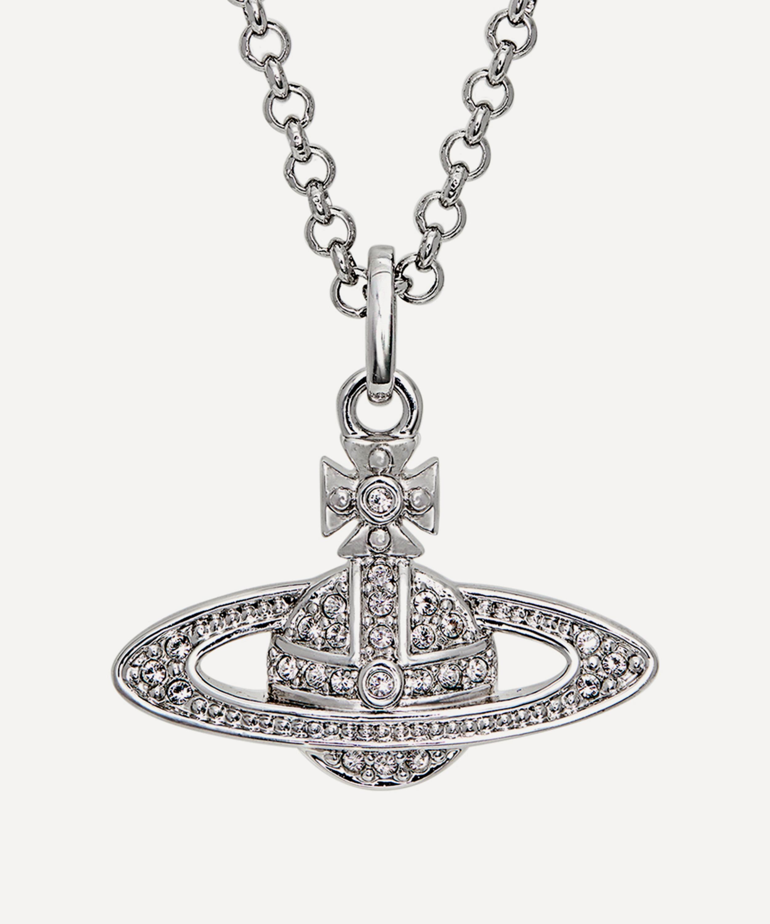 Vivienne Westwood - Platinum-Tone Mini Bas Relief Pendant Necklace image number 0