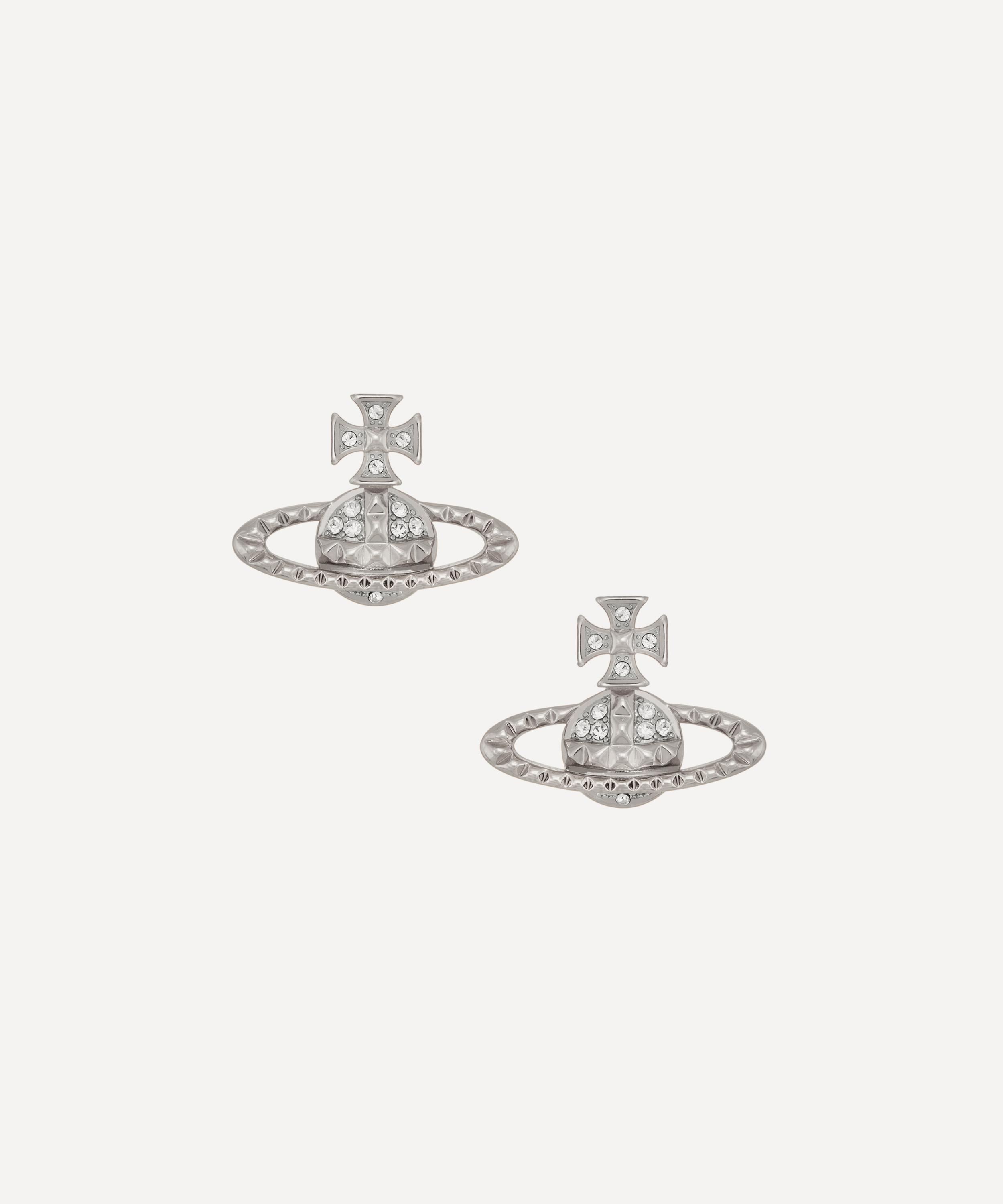 Vivienne Westwood - Silver-Tone Mayfair Bas Relief Stud Earrings image number 0