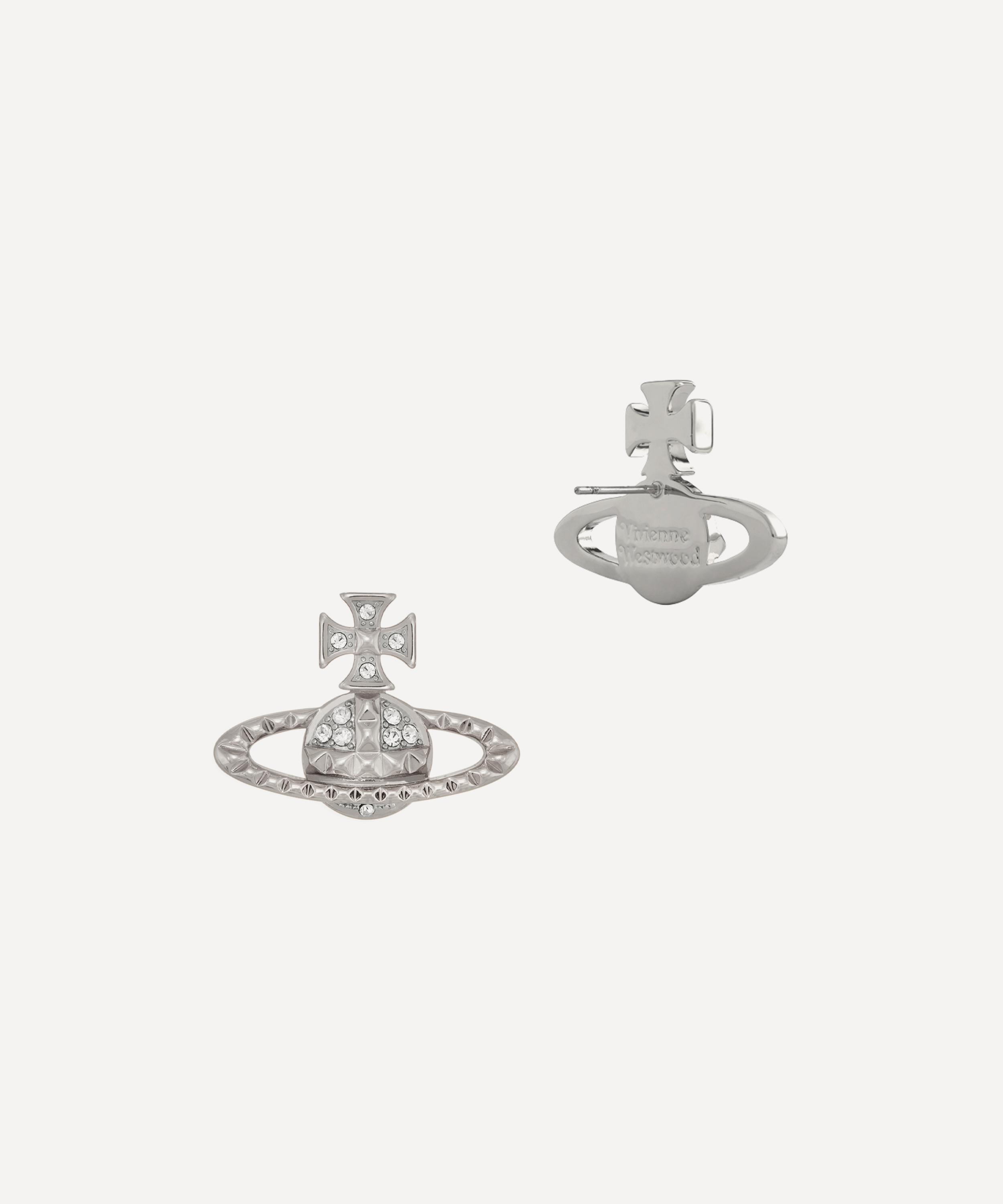 Vivienne Westwood - Silver-Tone Mayfair Bas Relief Stud Earrings image number 1
