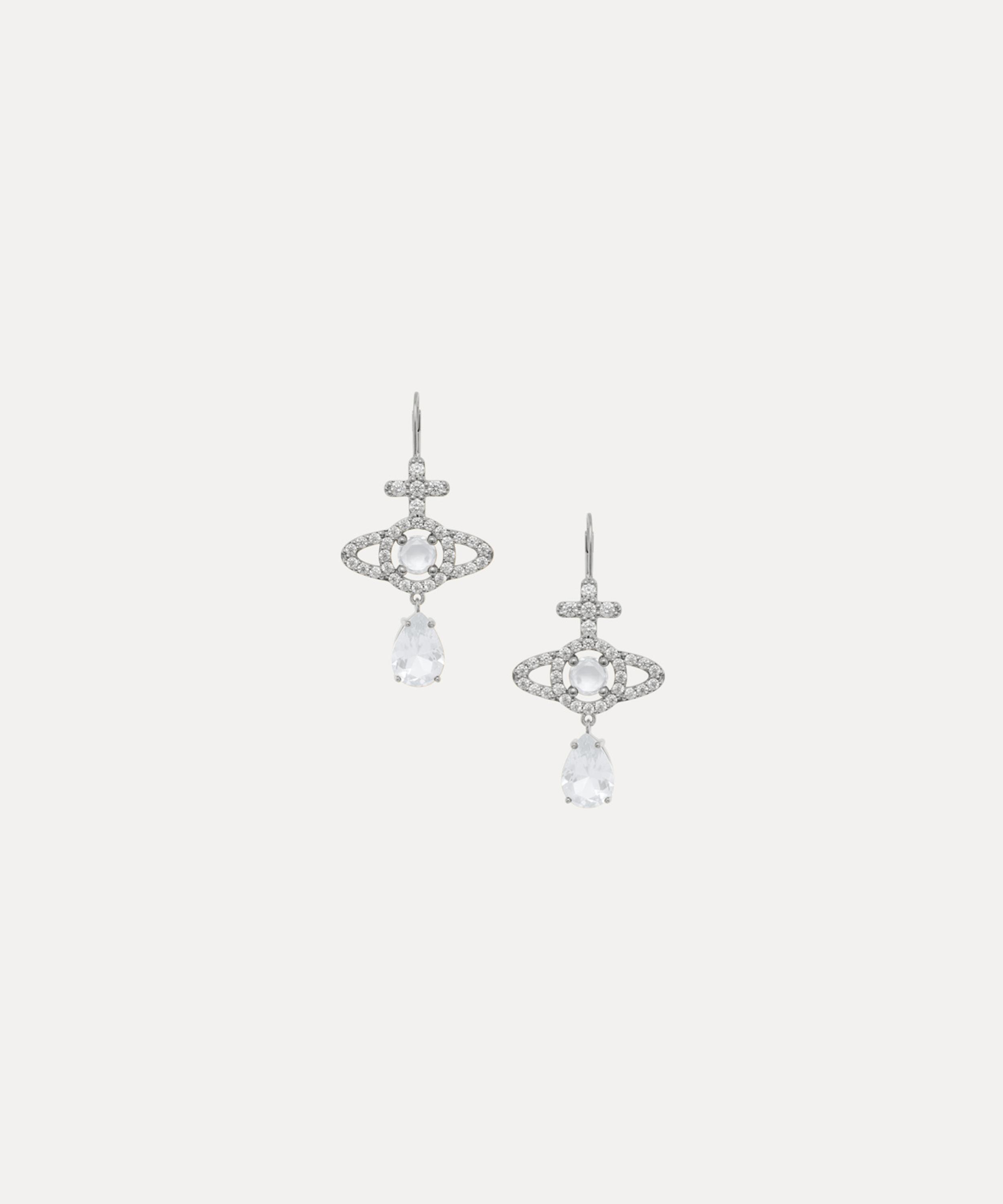 Vivienne Westwood - Platinum-Tone Olympia Drop Earrings image number 0