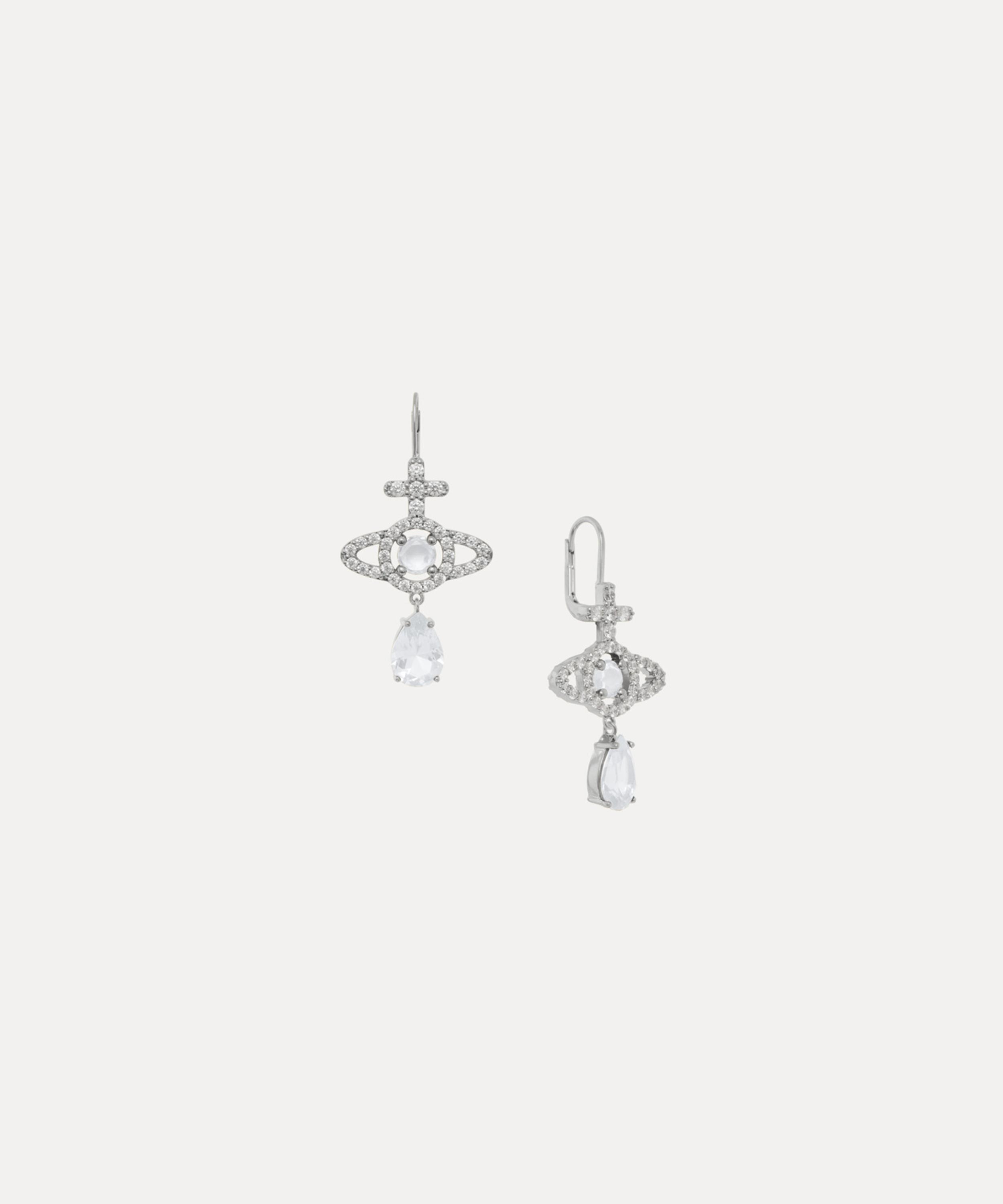 Vivienne Westwood - Platinum-Tone Olympia Drop Earrings image number 1
