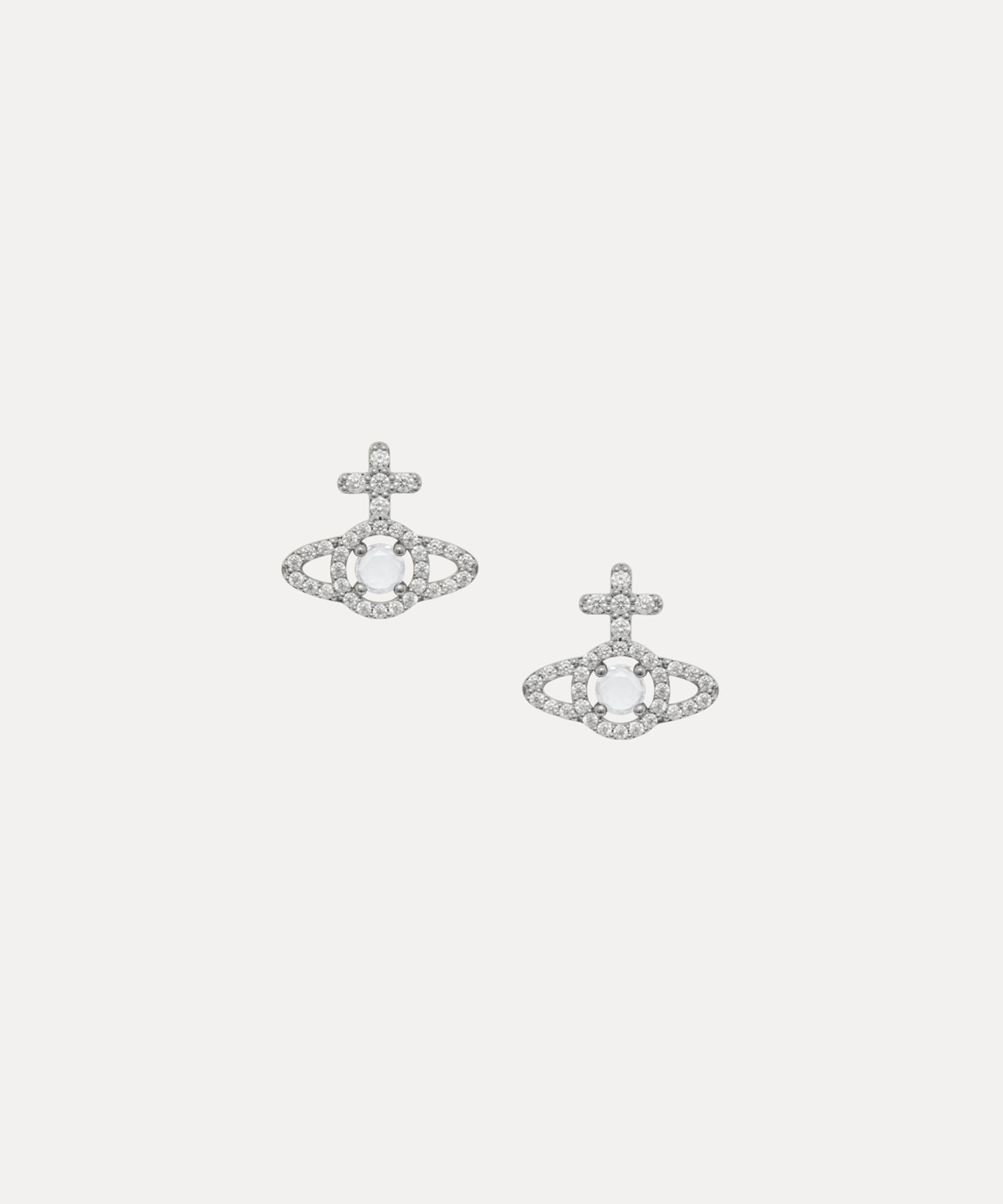 Vivienne Westwood - Platinum-Tone Olympia Stud Earrings image number 0