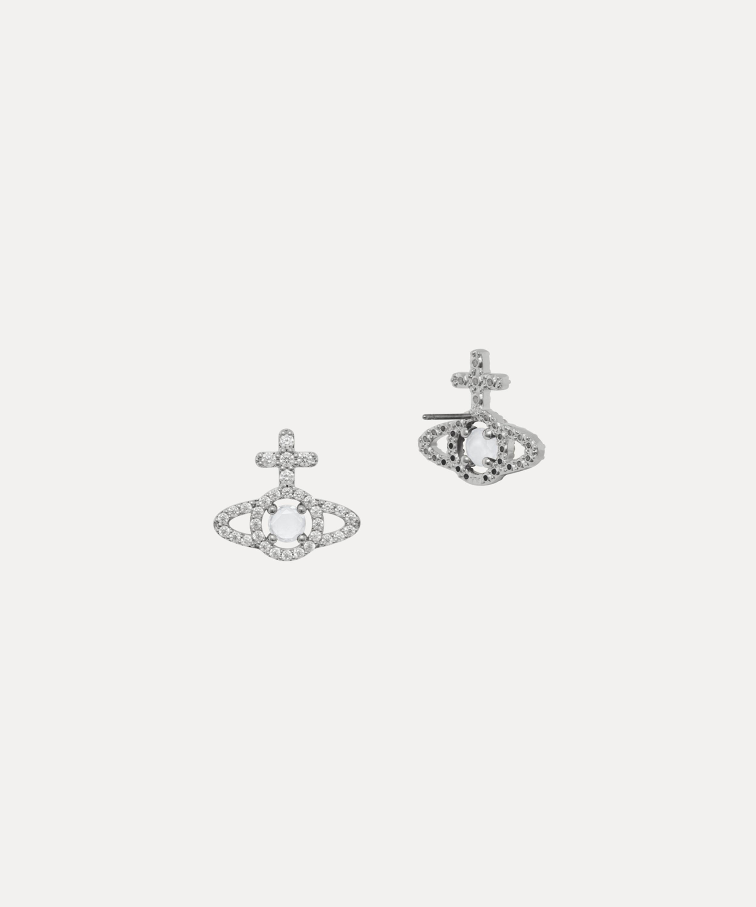 Vivienne Westwood - Platinum-Tone Olympia Stud Earrings image number 1
